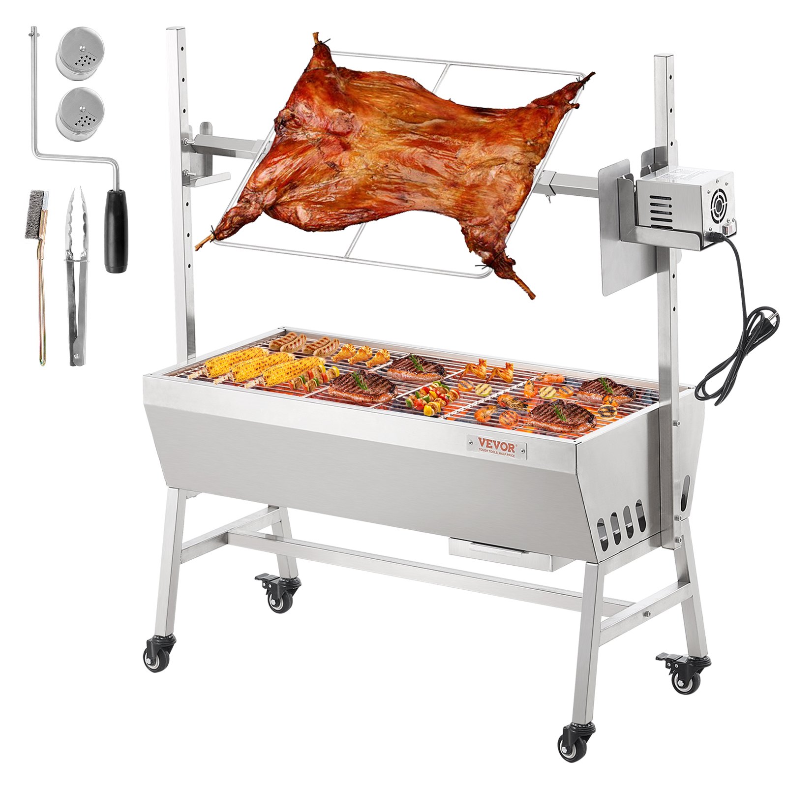 VEVOR Roaster Spit Rotisserie BBQ Grill Pig Lamb Chicken Roaster 42W 135 lbs VEVOR Roaster Spit Rotisserie BBQ Grill Pig Lamb Chicken Roaster 42W 135 lbs