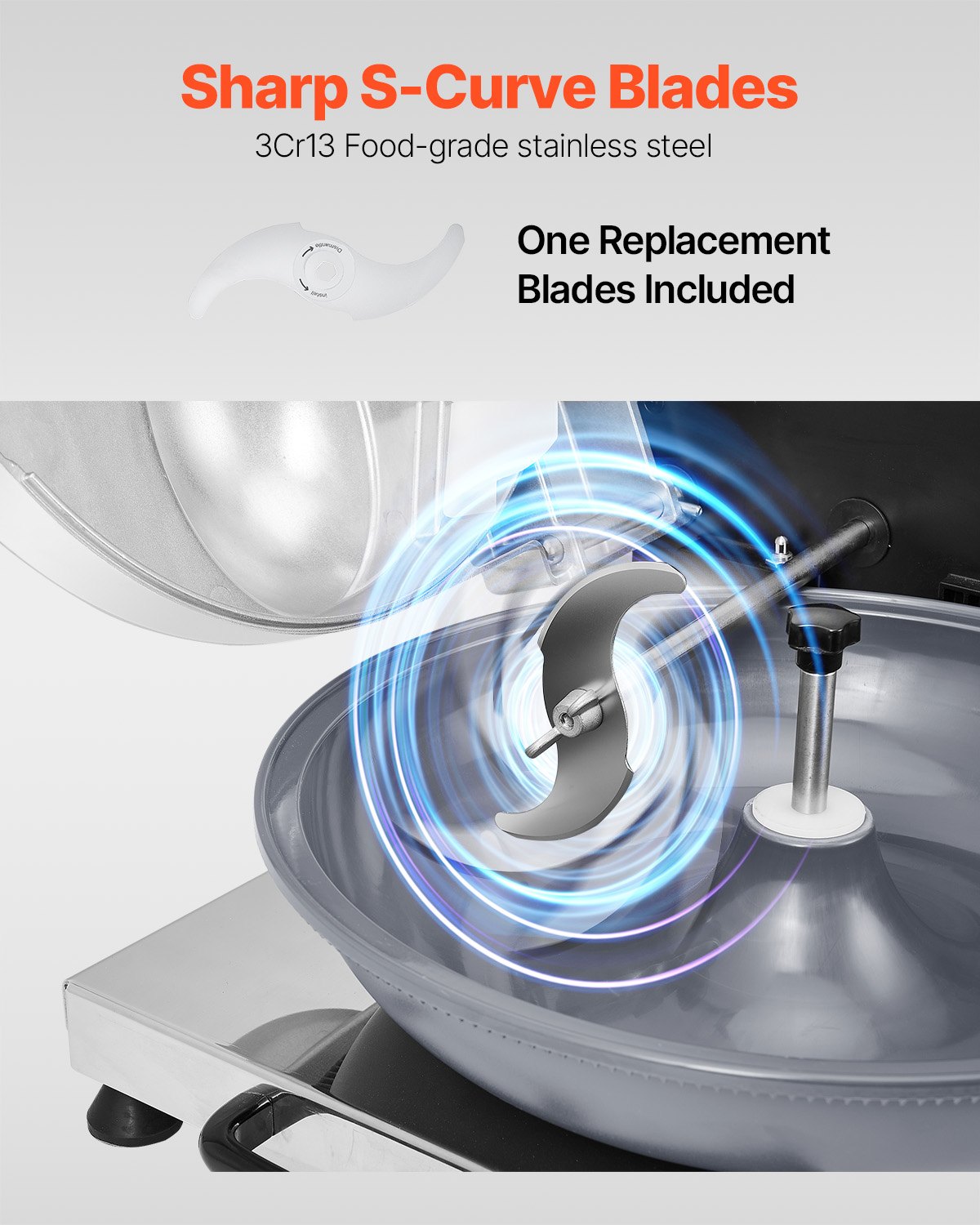 VEVOR Επεξεργαστής Τροφίμων Vegetable Chopper 3000RPM από ανοξείδωτο χάλυβα ποιότητας τροφίμων VEVOR Επεξεργαστής Τροφίμων Vegetable Chopper 3000RPM από ανοξείδωτο χάλυβα ποιότητας τροφίμων