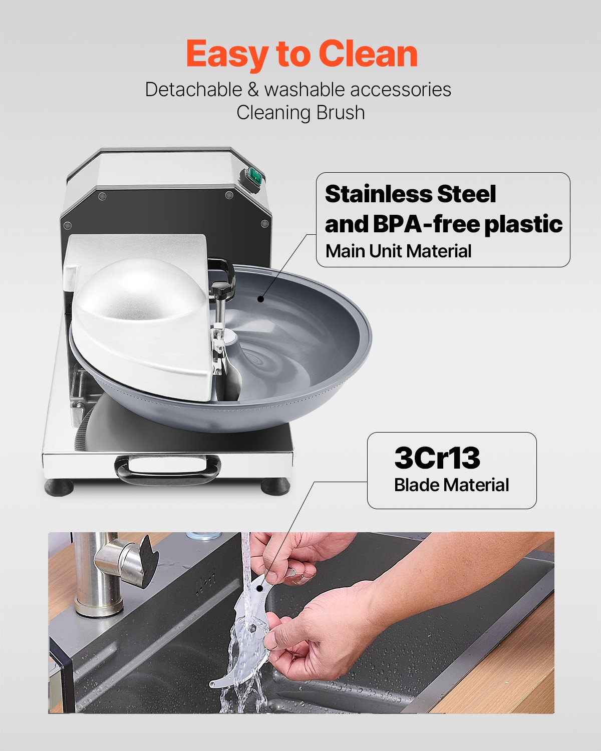 VEVOR Επεξεργαστής Τροφίμων Vegetable Chopper 3000RPM από ανοξείδωτο χάλυβα ποιότητας τροφίμων VEVOR Επεξεργαστής Τροφίμων Vegetable Chopper 3000RPM από ανοξείδωτο χάλυβα ποιότητας τροφίμων