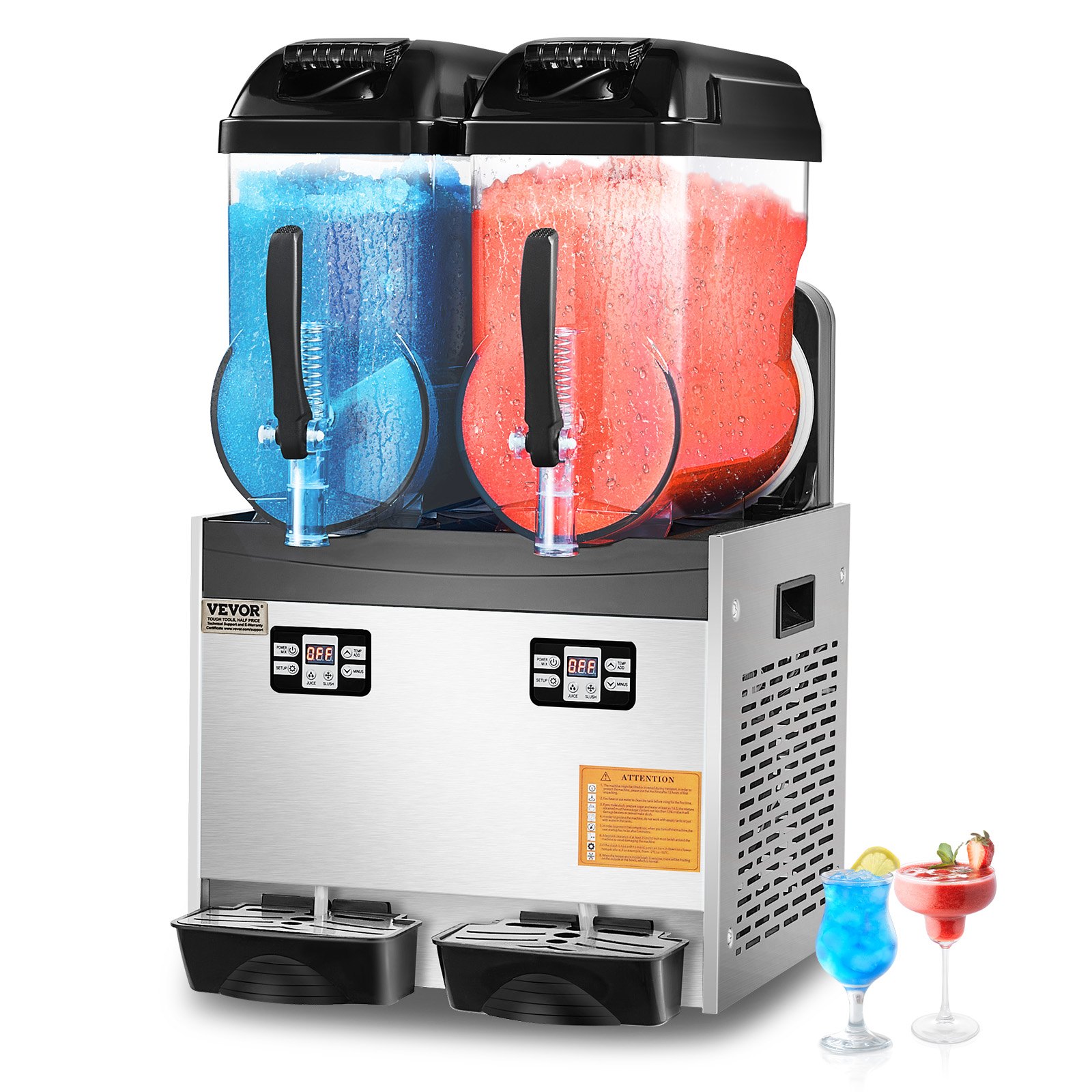 VEVOR 12Lx2 Tank Commercial Slushy Machine Margarita Smoothie Frozen Drink Maker VEVOR 12Lx2 Tank Commercial Slushy Machine Margarita Smoothie Frozen Drink Maker