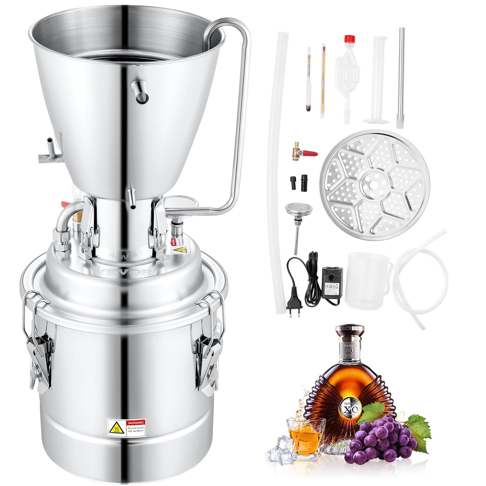 VEVOR 13 Gal 50L Water Distiller, Home Distillery Kit περιλαμβάνει σωλήνα 304 από ανοξείδωτο χάλυβα & κυκλοφορητή & ενσωματωμένο θερμόμετρο & θύρα εξάτμισης VEVOR 13 Gal 50L Water Distiller, Home Distillery Kit περιλαμβάνει σωλήνα 304 από ανοξείδωτο χάλυβα & κυκλοφορητή & ενσωματωμένο θερμόμετρο & θύρα εξάτμισης