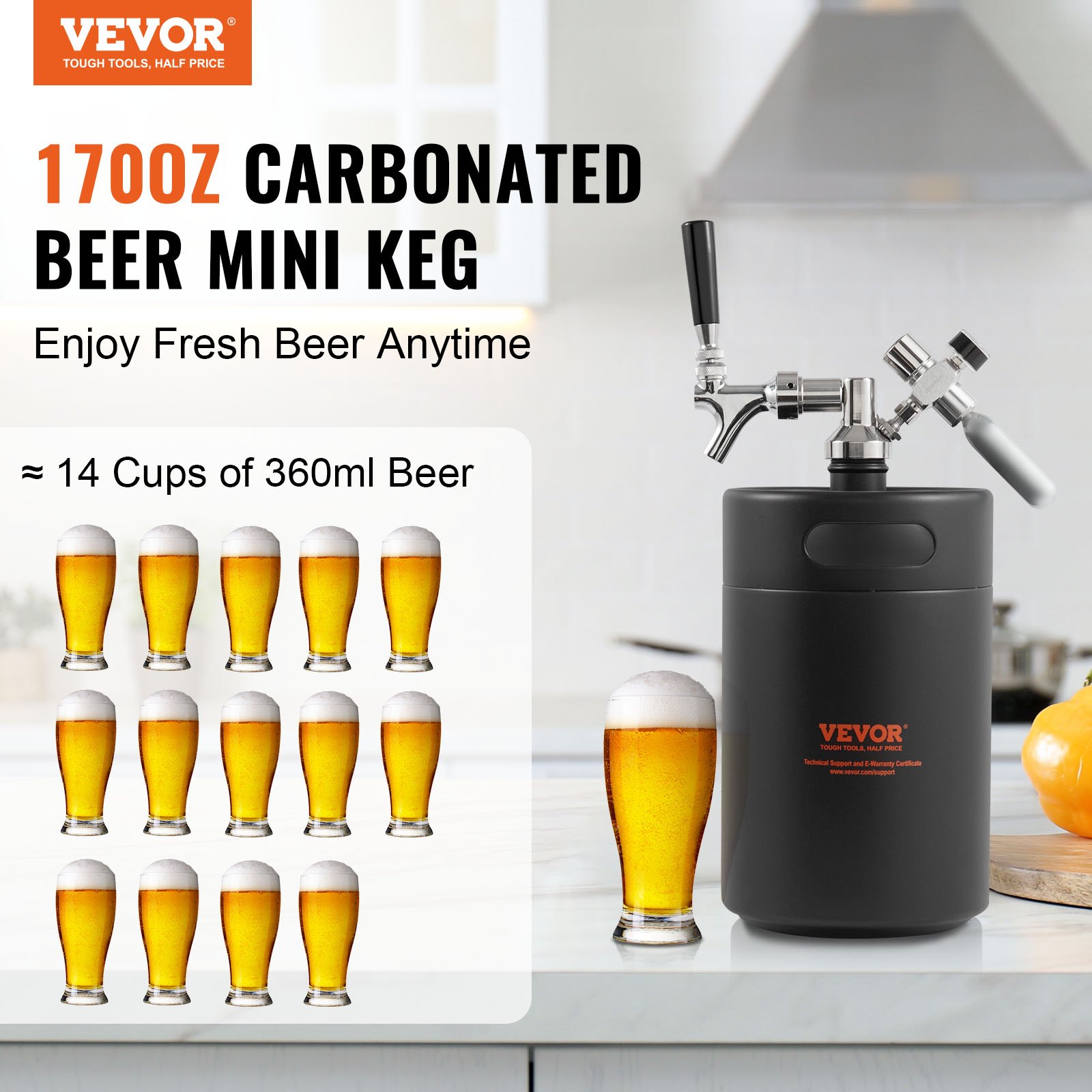 VEVOR Pressurized Growler Mini Beer Keg Draft Beer Growler Home 170Oz 5L Black VEVOR Pressurized Growler Mini Beer Keg Draft Beer Growler Home 170Oz 5L Black