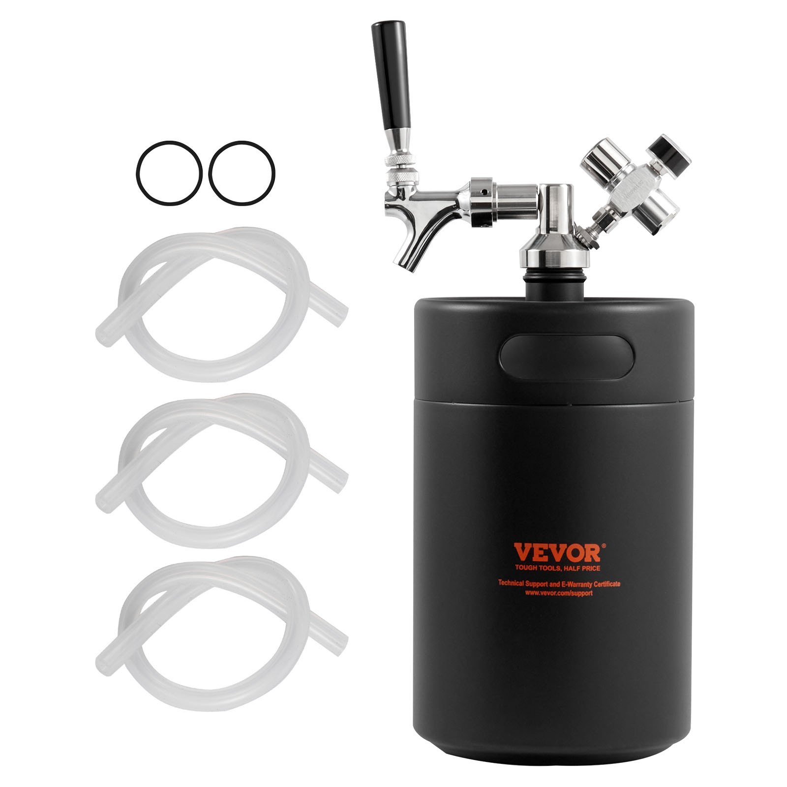 VEVOR Pressurized Growler Mini Beer Keg Draft Beer Growler Home 170Oz 5L Black VEVOR Pressurized Growler Mini Beer Keg Draft Beer Growler Home 170Oz 5L Black