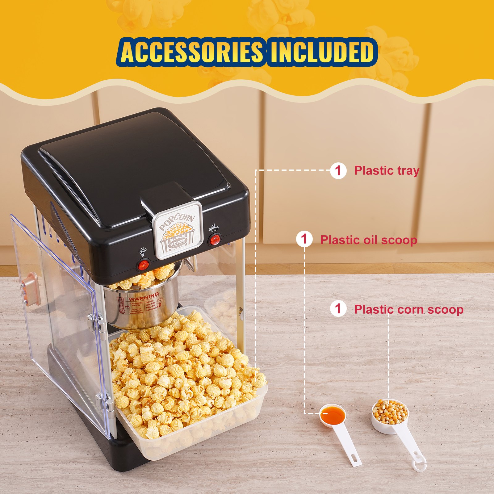 VEVOR Μηχάνημα Popcorn Popper Επιτραπέζιο Popcorn Maker 300W 2,5 Oz Μαύρο VEVOR Μηχάνημα Popcorn Popper Επιτραπέζιο Popcorn Maker 300W 2,5 Oz Μαύρο