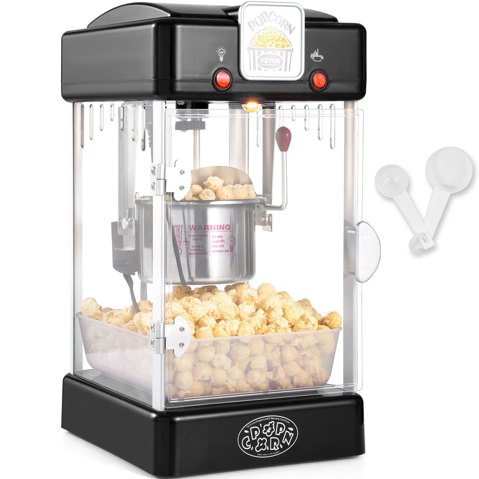 VEVOR Μηχάνημα Popcorn Popper Επιτραπέζιο Popcorn Maker 300W 2,5 Oz Μαύρο VEVOR Μηχάνημα Popcorn Popper Επιτραπέζιο Popcorn Maker 300W 2,5 Oz Μαύρο