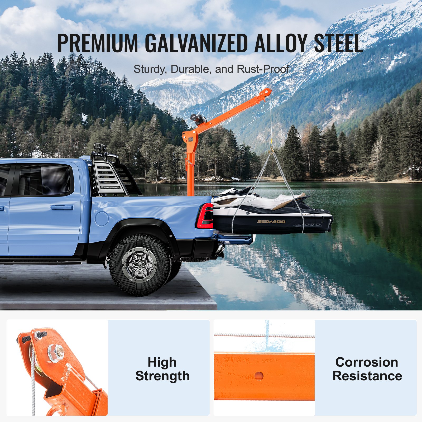 VEVOR Electric Pickup Truck Crane Hoist Crane 1100 lbs 360° Swivel Hoist Lift VEVOR Electric Pickup Truck Crane Hoist Crane 1100 lbs 360° Swivel Hoist Lift