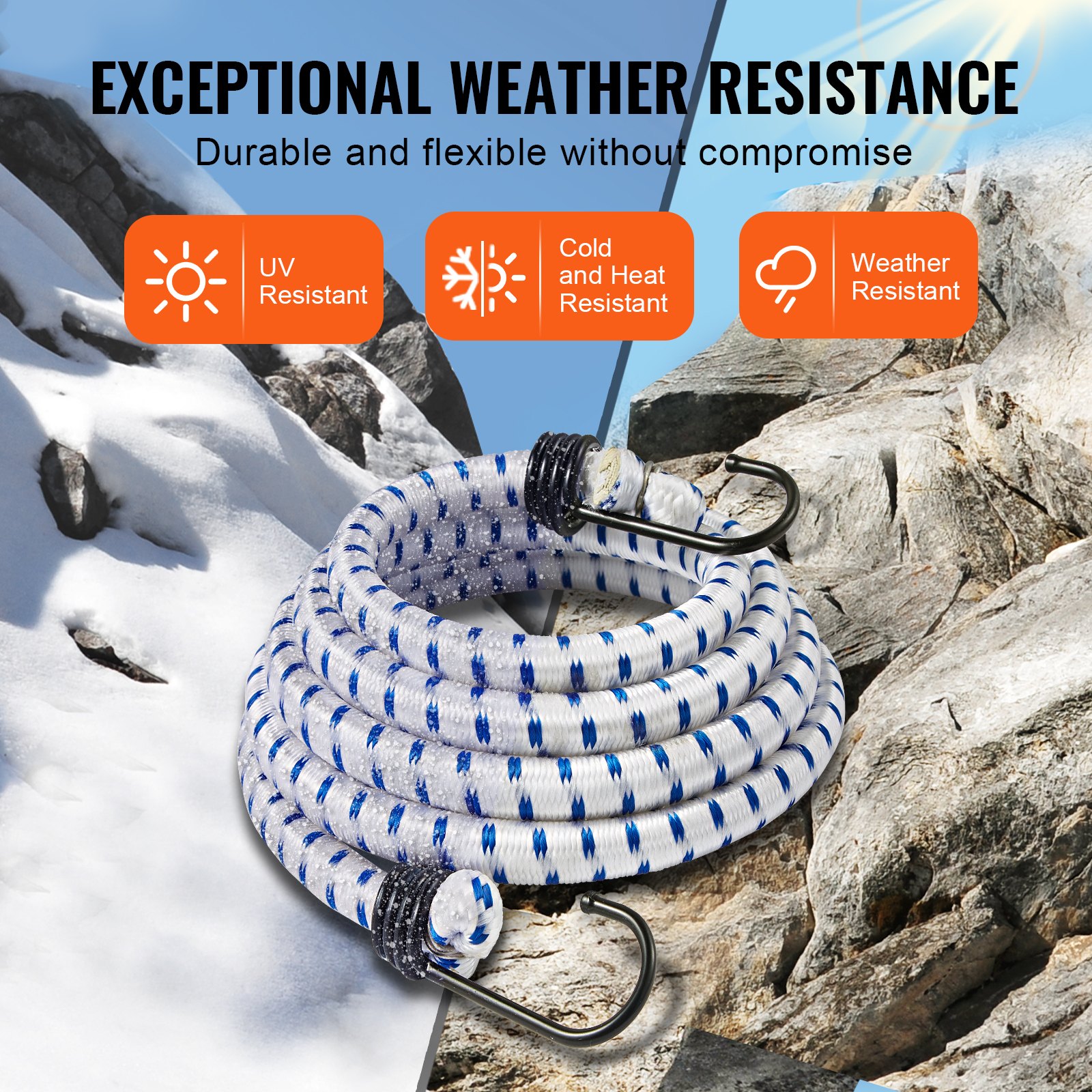 VEVOR 6 τμχ Κορδόνια Bungee με Α3 Ατσάλινους γάντζους 72" Ιμάντες Bungee βαρέως τύπου 12mm VEVOR 6 τμχ Κορδόνια Bungee με Α3 Ατσάλινους γάντζους 72" Ιμάντες Bungee βαρέως τύπου 12mm