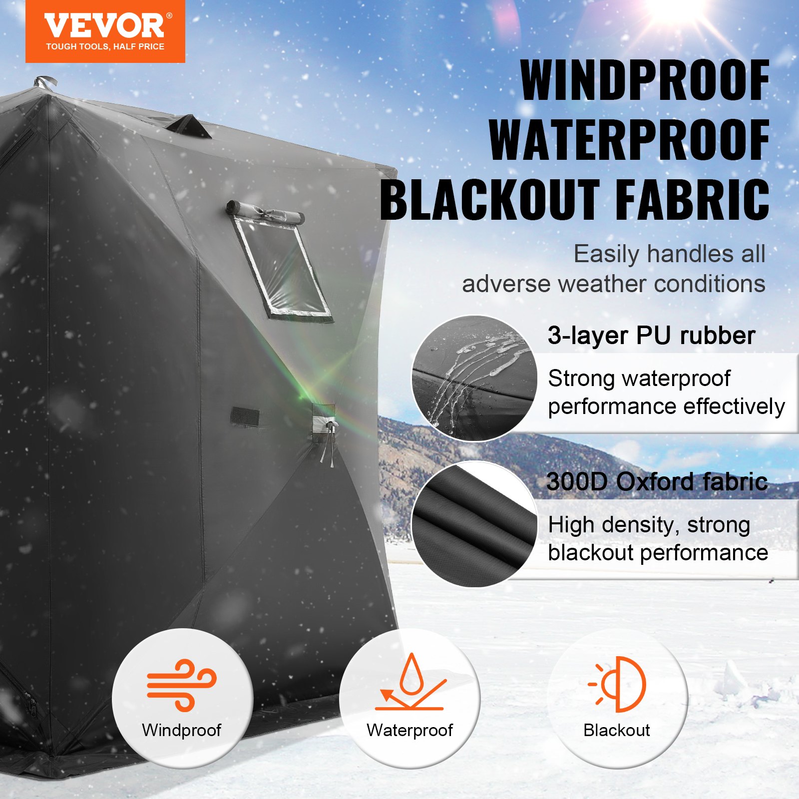 VEVOR 3-4 Άτομα Ourdoor Portable Ice Shelter Pop-Up Ice Fishing Shanty Tent VEVOR 3-4 Άτομα Ourdoor Portable Ice Shelter Pop-Up Ice Fishing Shanty Tent