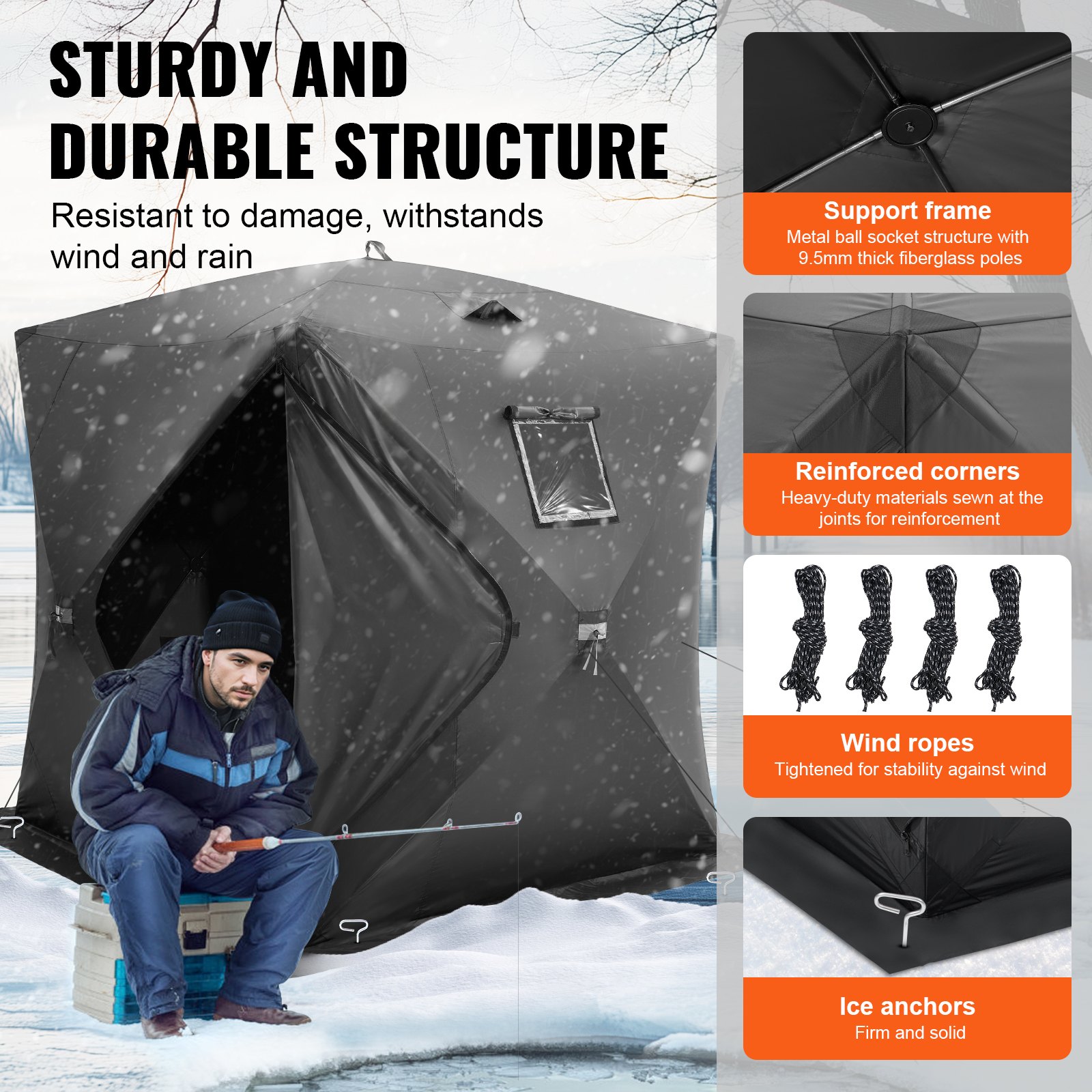 VEVOR 3-4 Άτομα Ourdoor Portable Ice Shelter Pop-Up Ice Fishing Shanty Tent VEVOR 3-4 Άτομα Ourdoor Portable Ice Shelter Pop-Up Ice Fishing Shanty Tent