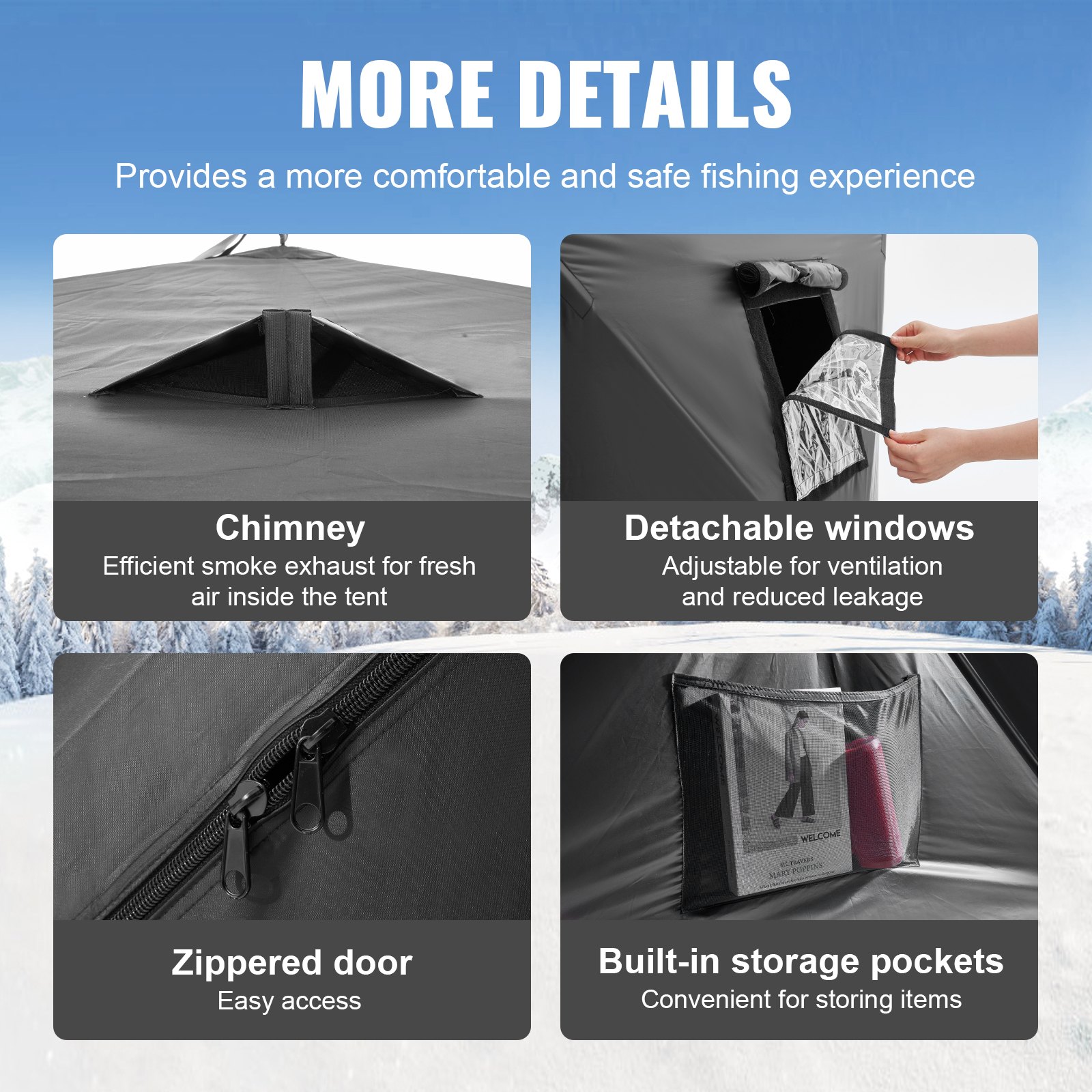 VEVOR 3-4 Άτομα Ourdoor Portable Ice Shelter Pop-Up Ice Fishing Shanty Tent VEVOR 3-4 Άτομα Ourdoor Portable Ice Shelter Pop-Up Ice Fishing Shanty Tent