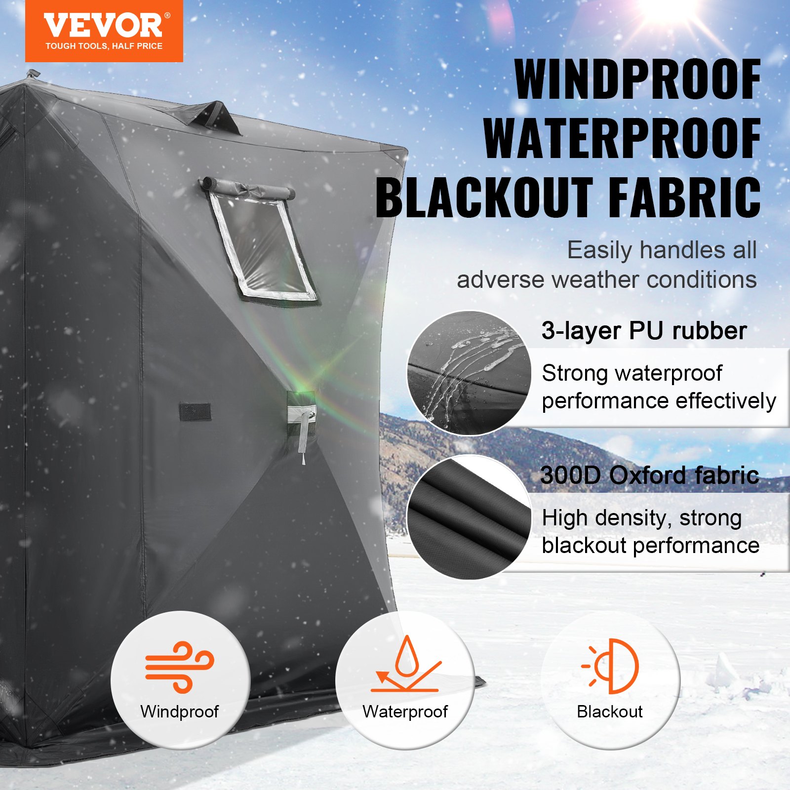 VEVOR 3-4 Άτομα Ourdoor Portable Ice Shelter Pop-Up Ice Fishing Shanty Tent VEVOR 3-4 Άτομα Ourdoor Portable Ice Shelter Pop-Up Ice Fishing Shanty Tent