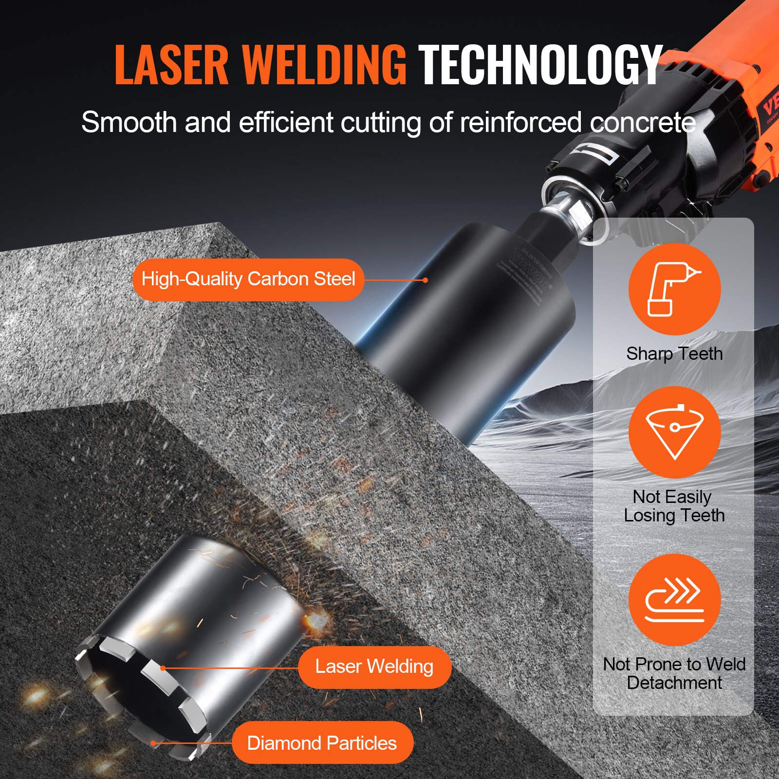 Τρυπάνι πυρήνα VEVOR, 4,25" Τρυπάνια με πυρήνα υγρού διαμαντιού, τρυπάνι πυρήνα σκυροδέματος βάθους 14" με λεπίδα πριονιού, 1-1/4"-7 Εσωτερικό σπείρωμα, Συγκόλληση με λέιζερ, Διαμαντένιο τρυπάνι υγρού πυρήνα για τούβλο σκυροδέματος Τρυπάνι πυρήνα VEVOR, 4,25" Τρυπάνια με πυρήνα υγρού διαμαντιού, τρυπάνι πυρήνα σκυροδέματος βάθους 14" με λεπίδα πριονιού, 1-1/4"-7 Εσωτερικό σπείρωμα, Συγκόλληση με λέιζερ, Διαμαντένιο τρυπάνι υγρού πυρήνα για τούβλο σκυροδέματος