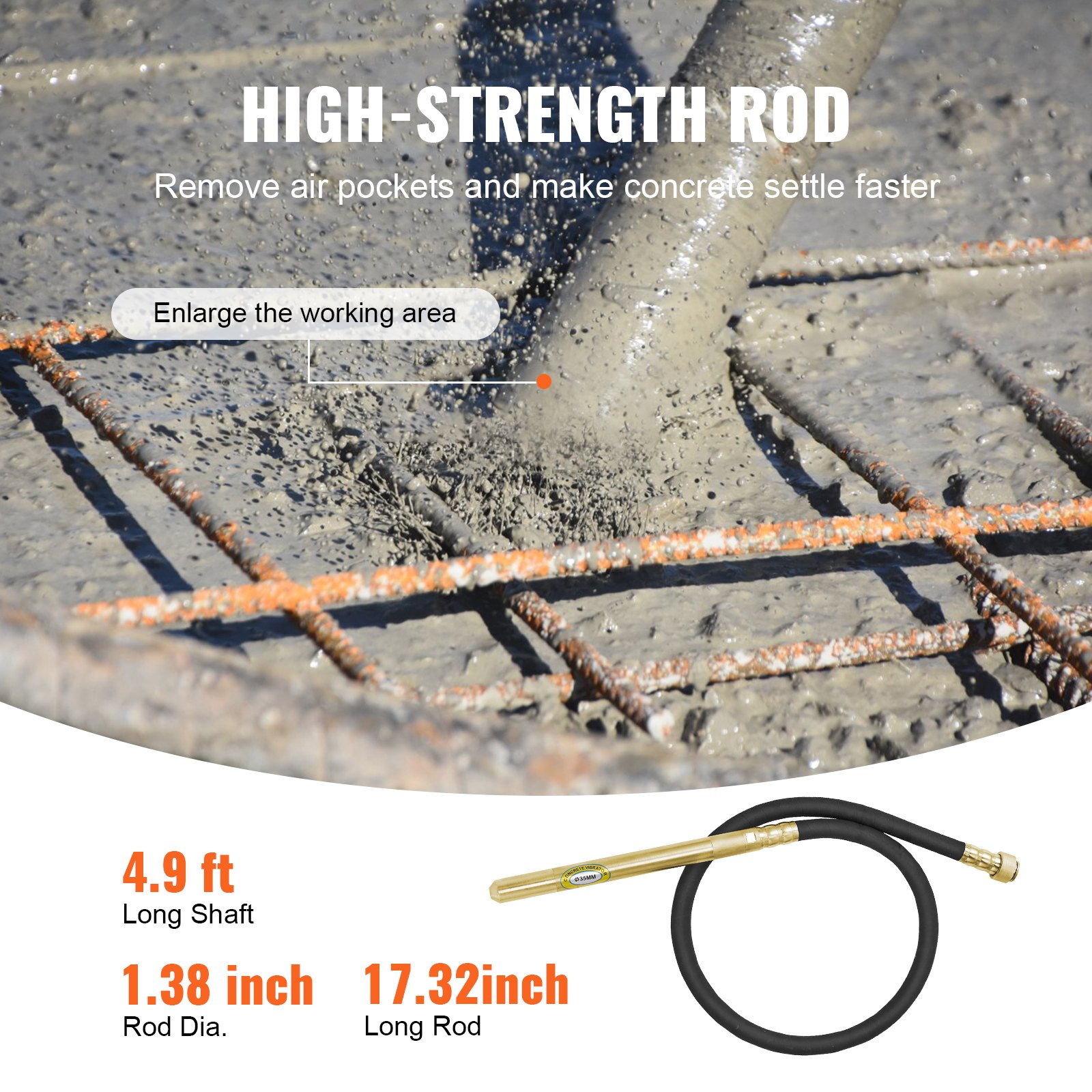 VEVOR Handheld Electric Concrete Vibrator 800W 1,5M Shaft Remover Air Bubble VEVOR Handheld Electric Concrete Vibrator 800W 1,5M Shaft Remover Air Bubble