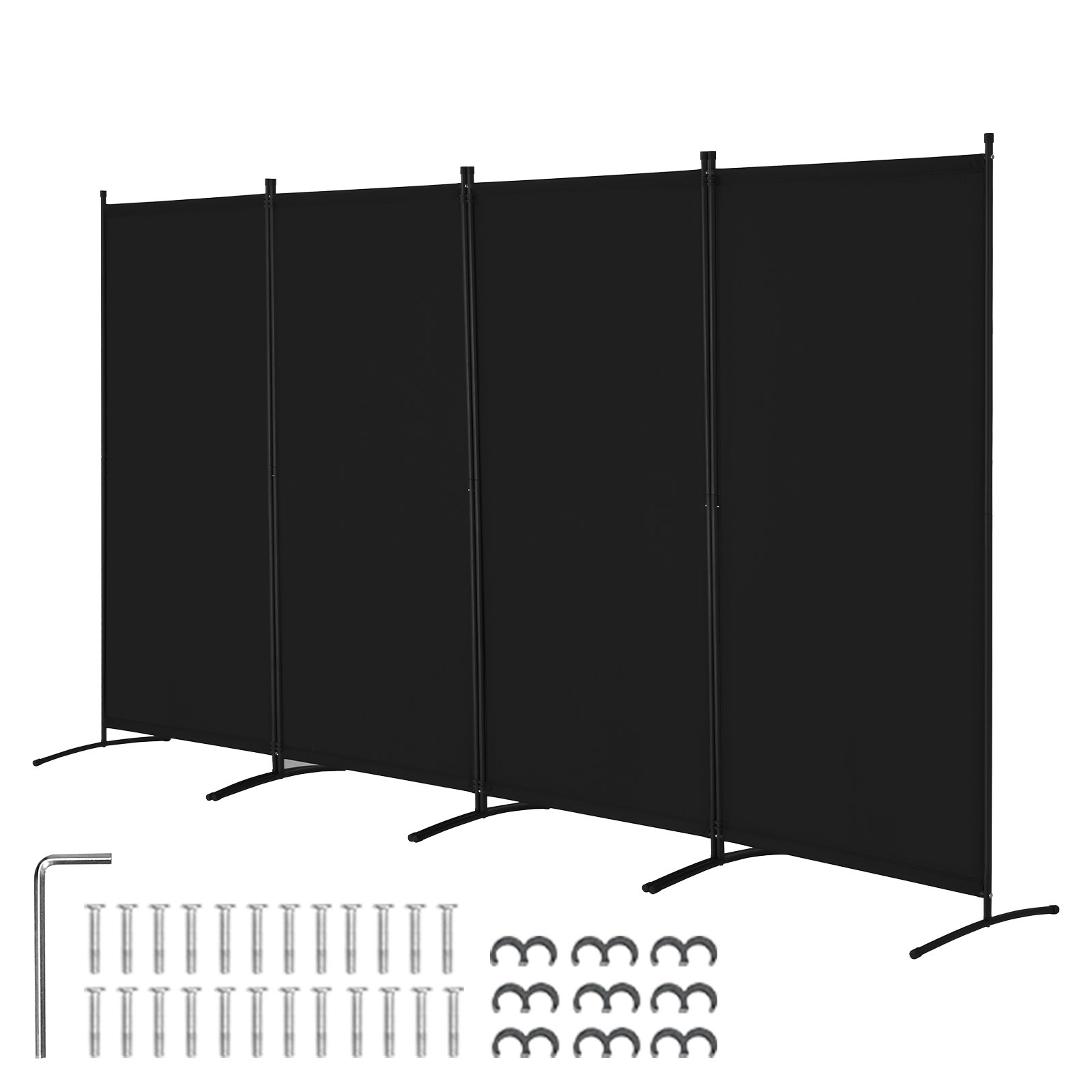 VEVOR Room Divider 4 Panels Υφασμάτινη οθόνη απορρήτου για υπνοδωμάτιο γραφείου Μαύρη VEVOR Room Divider 4 Panels Υφασμάτινη οθόνη απορρήτου για υπνοδωμάτιο γραφείου Μαύρη