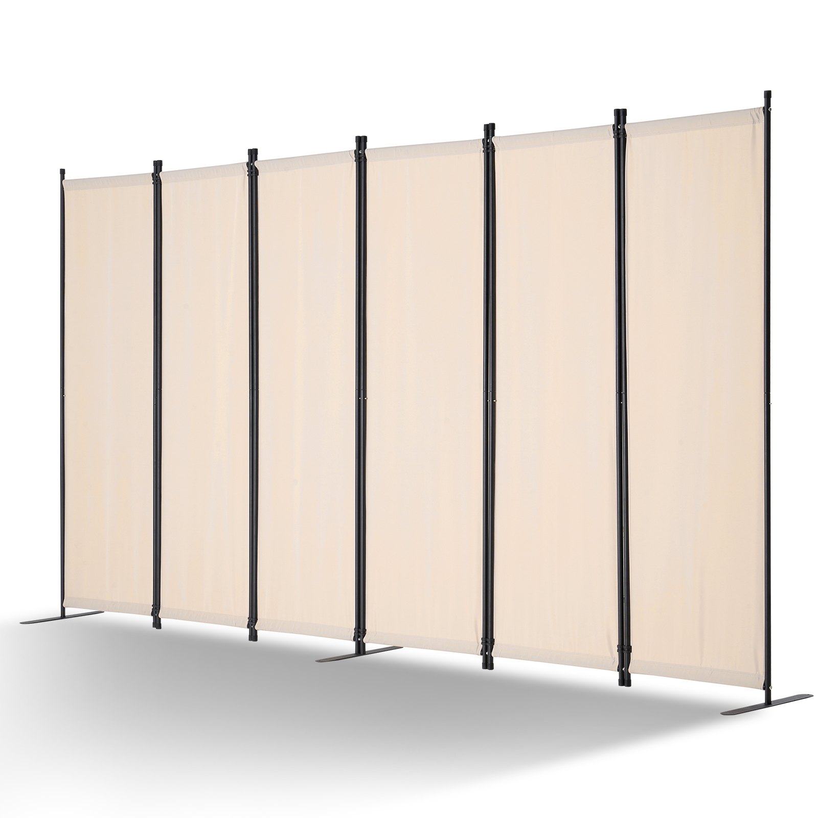VEVOR Room Divider 6 Panels Fabric Room Privacy Screen for Office Bedroom Beige VEVOR Room Divider 6 Panels Fabric Room Privacy Screen for Office Bedroom Beige
