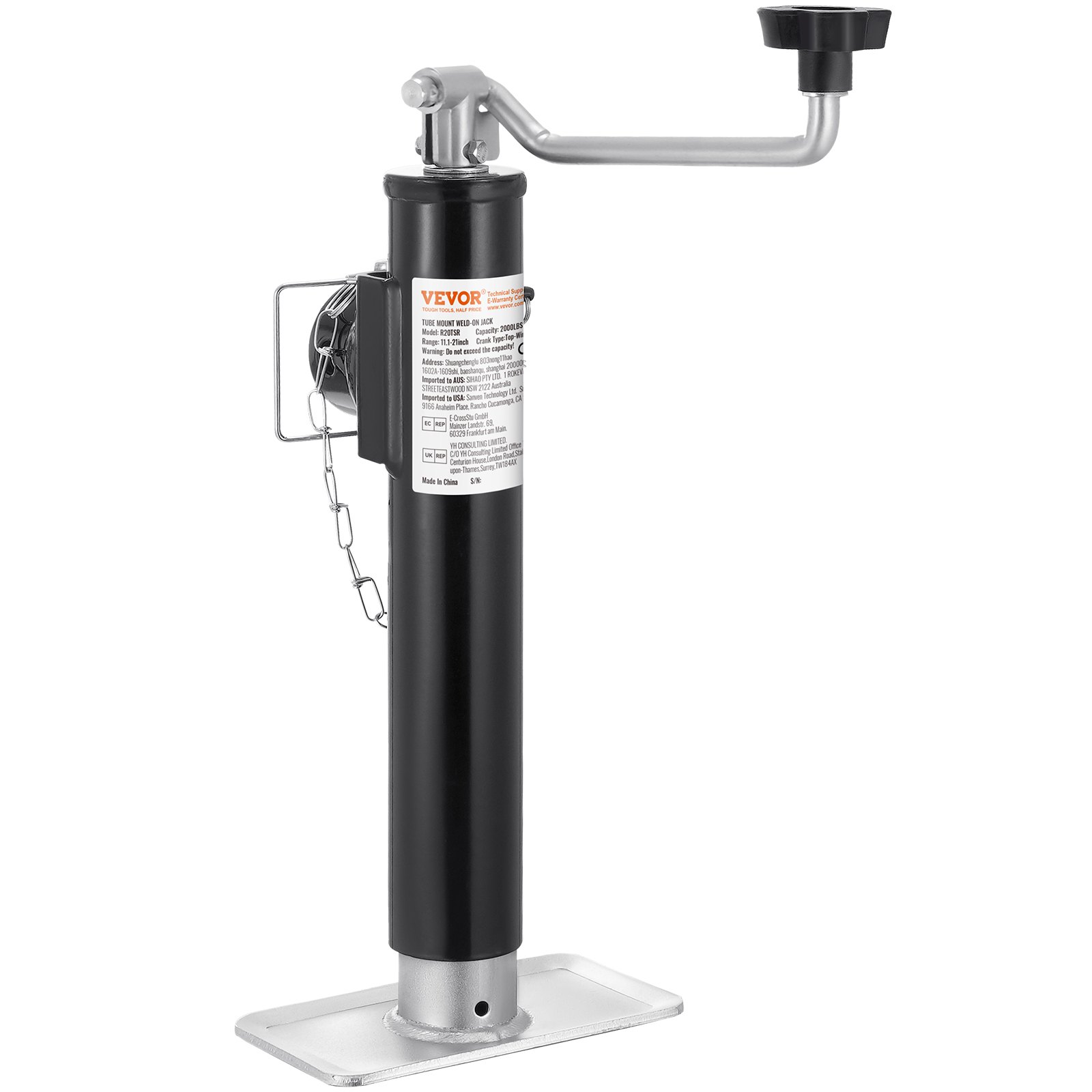 VEVOR Trailer Jack Weld-on Pipe Mount Swivel Trailer Jack 2000 lbs 10" Travel VEVOR Trailer Jack Weld-on Pipe Mount Swivel Trailer Jack 2000 lbs 10" Travel