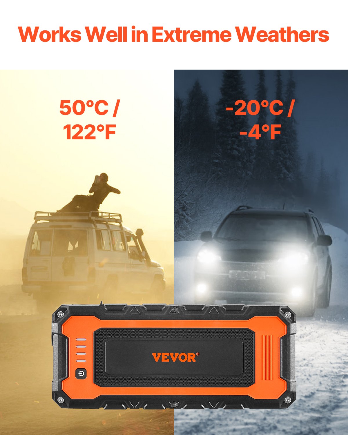 VEVOR Jump Starter 3000A 59,2Wh Lithium Booster Jumper Box Portable Power Bank VEVOR Jump Starter 3000A 59,2Wh Lithium Booster Jumper Box Portable Power Bank