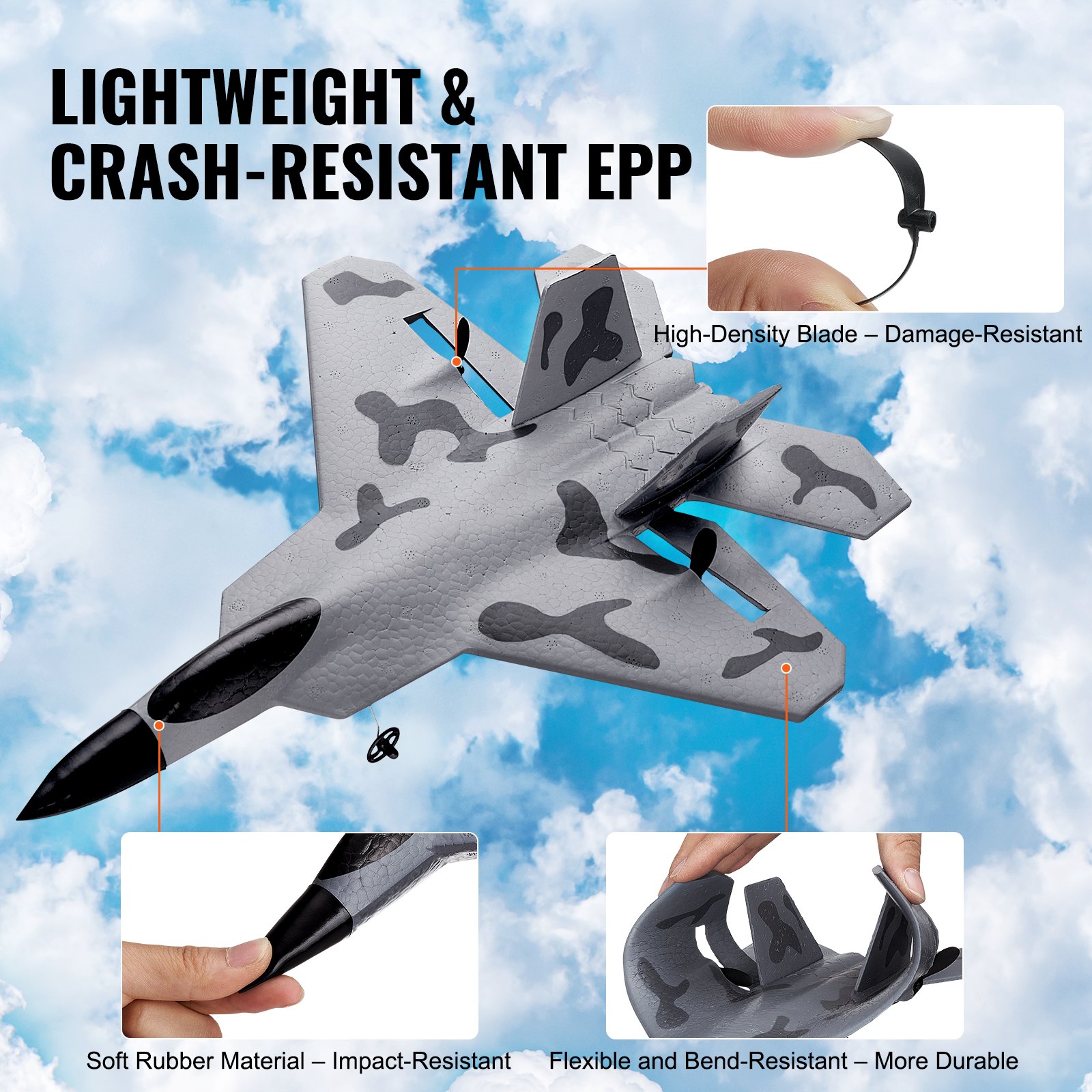 VEVOR RC Airplane Fighter EPP Foam RC Plane Toy με τηλεχειριστήριο 2,4 GHz VEVOR RC Airplane Fighter EPP Foam RC Plane Toy με τηλεχειριστήριο 2,4 GHz