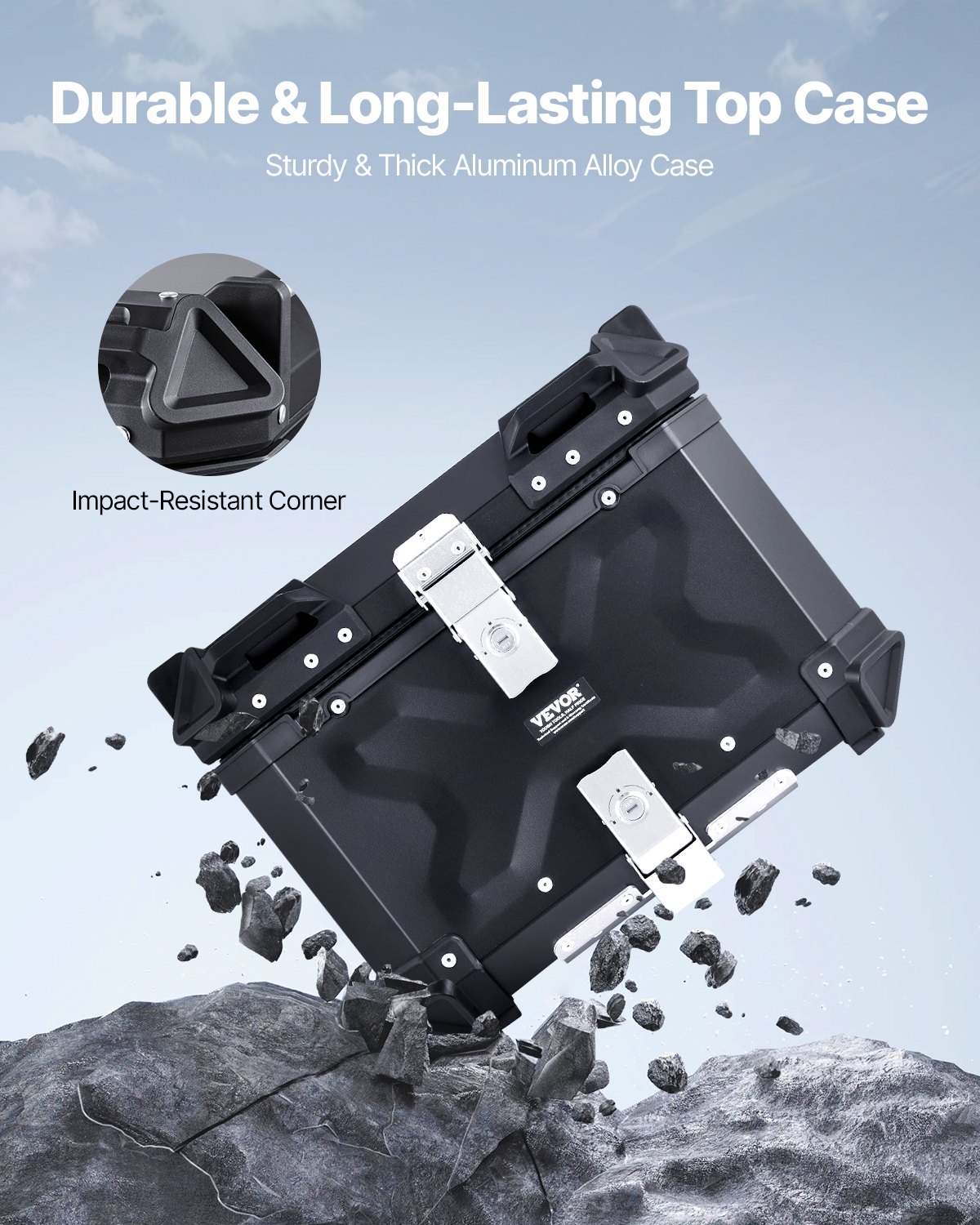 VEVOR 45L Top Case Μοτοσικλέτας Universal Tail Box μοτοσυκλέτας με δερμάτινη επένδυση VEVOR 45L Top Case Μοτοσικλέτας Universal Tail Box μοτοσυκλέτας με δερμάτινη επένδυση