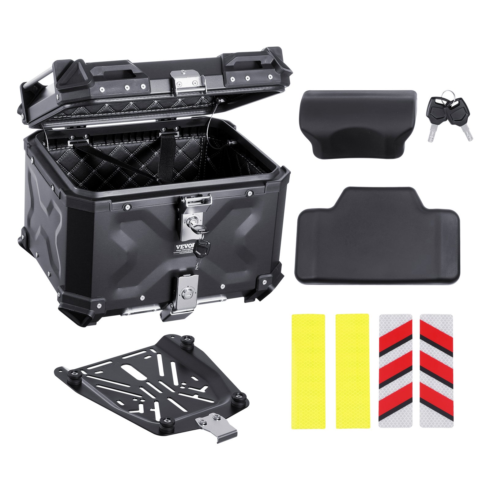 VEVOR 45L Top Case Μοτοσικλέτας Universal Tail Box μοτοσυκλέτας με δερμάτινη επένδυση VEVOR 45L Top Case Μοτοσικλέτας Universal Tail Box μοτοσυκλέτας με δερμάτινη επένδυση