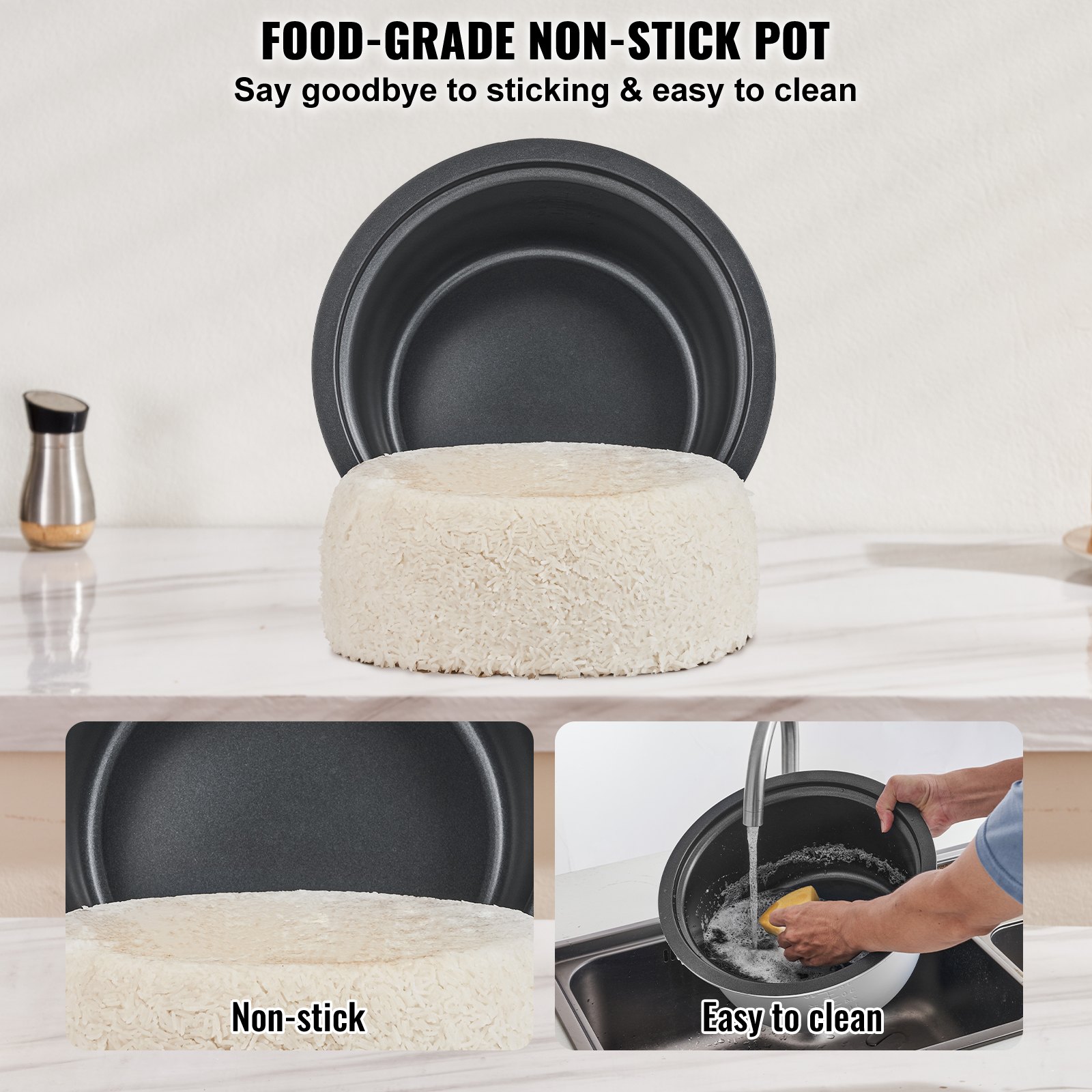 VEVOR Εμπορική κουζίνα ρυζιού 40 φλιτζανιών Αντικολλητική κατσαρόλα 8 λίτρων 24 ωρών Keep Warm Restaurant VEVOR Εμπορική κουζίνα ρυζιού 40 φλιτζανιών Αντικολλητική κατσαρόλα 8 λίτρων 24 ωρών Keep Warm Restaurant