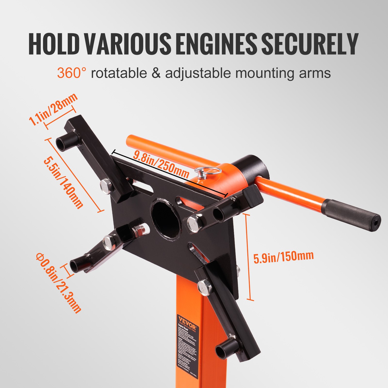 Βάση κινητήρα VEVOR 1500LBS Πτυσσόμενο ανυψωτικό μοτέρ Dolly με ρυθμιζόμενη κεφαλή τοποθέτησης Βάση κινητήρα VEVOR 1500LBS Πτυσσόμενο ανυψωτικό μοτέρ Dolly με ρυθμιζόμενη κεφαλή τοποθέτησης