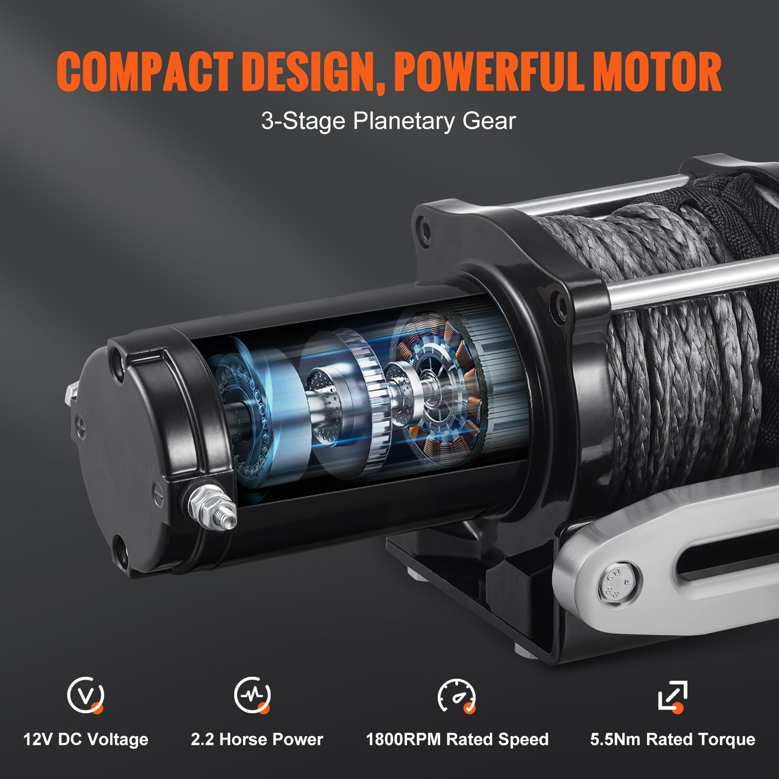 Ηλεκτρικό βαρούλκο VEVOR, βαρούλκο νάιλον σχοινιού χωρητικότητας 12V 4500 lb, IP55 1/4” x 39ft ATV βαρούλκο UTV με ασύρματο τηλεχειριστήριο χειρός & Hawse Fairlead για ρυμούλκηση SUV φορτηγού Jeep Off-Road Truck Trailer Boat Ηλεκτρικό βαρούλκο VEVOR, βαρούλκο νάιλον σχοινιού χωρητικότητας 12V 4500 lb, IP55 1/4” x 39ft ATV βαρούλκο UTV με ασύρματο τηλεχειριστήριο χειρός & Hawse Fairlead για ρυμούλκηση SUV φορτηγού Jeep Off-Road Truck Trailer Boat