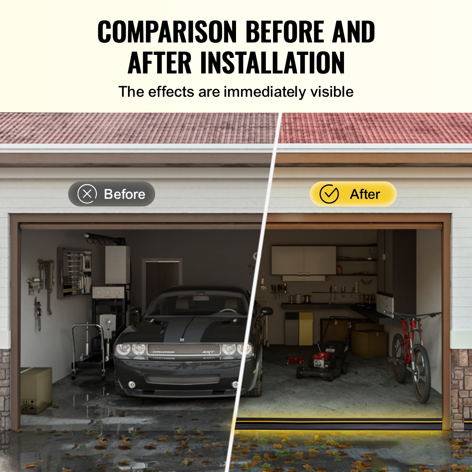 VEVOR Λωρίδα στεγανοποίησης κατωφλίου γκαραζόπορτας 20 FT Universal κάτω μέρος αδιάβροχο PVC VEVOR Λωρίδα στεγανοποίησης κατωφλίου γκαραζόπορτας 20 FT Universal κάτω μέρος αδιάβροχο PVC