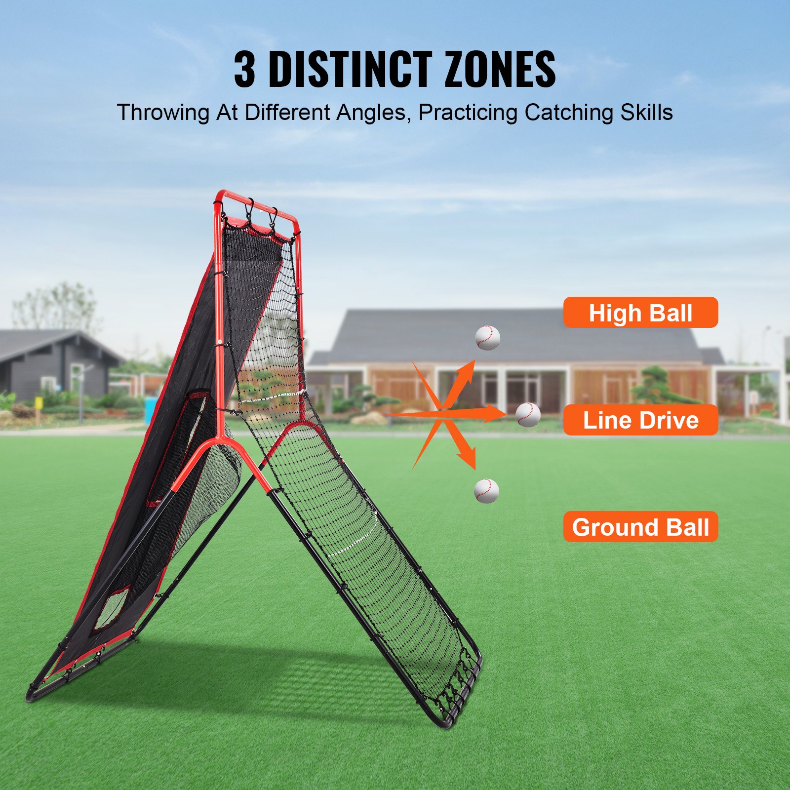 VEVOR Baseball And Softball Rebounder Net 3x4,5 ft 2-in-1 Switch Hitter Pitch VEVOR Baseball And Softball Rebounder Net 3x4,5 ft 2-in-1 Switch Hitter Pitch