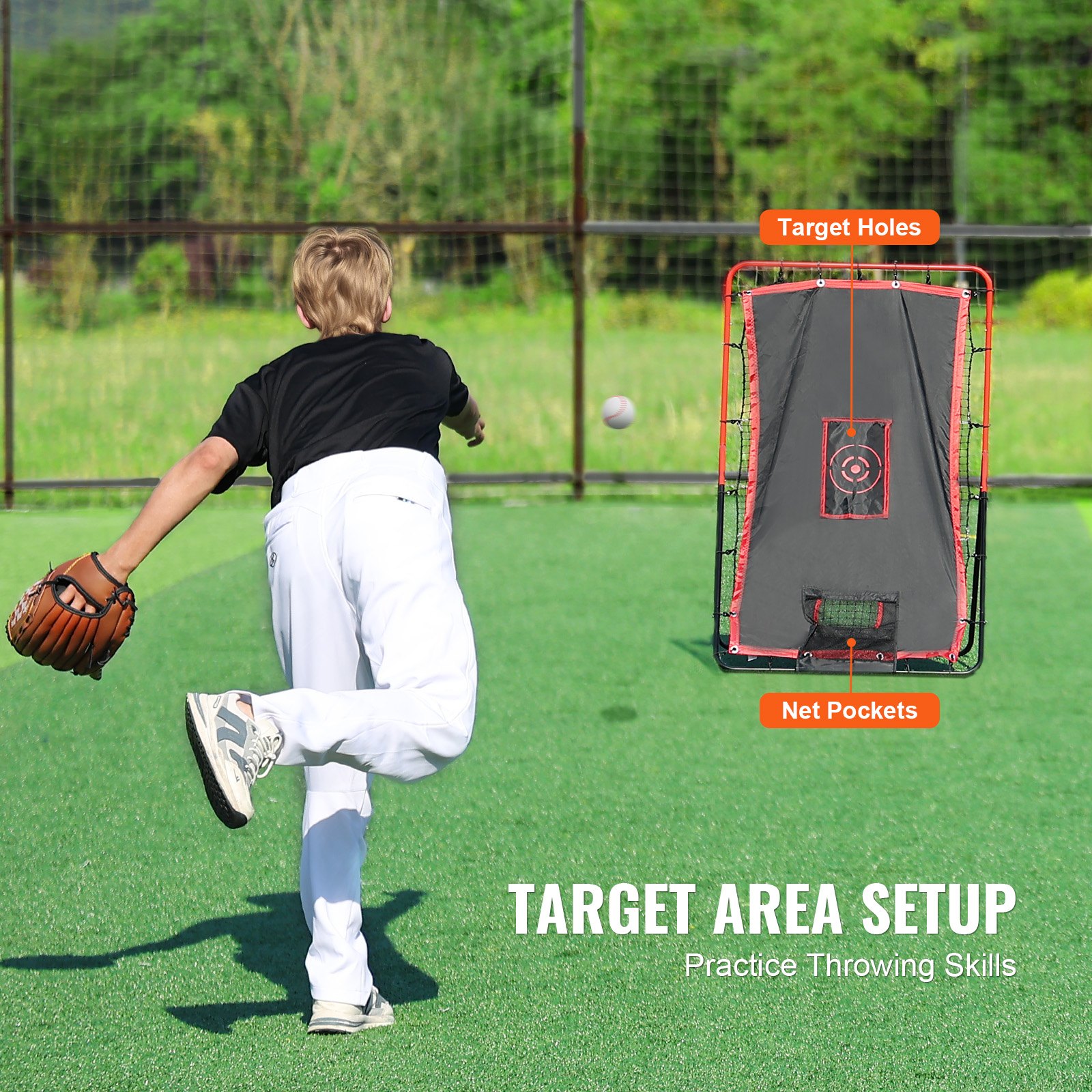 VEVOR Baseball And Softball Rebounder Net 3x4,5 ft 2-in-1 Switch Hitter Pitch VEVOR Baseball And Softball Rebounder Net 3x4,5 ft 2-in-1 Switch Hitter Pitch