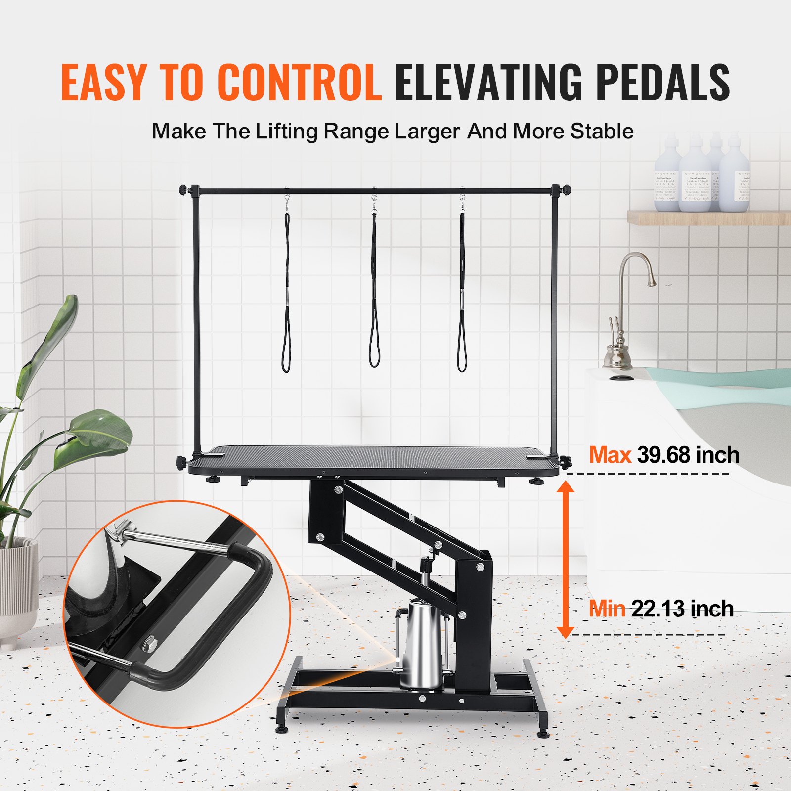 VEVOR 109cm Υδραυλικό τραπέζι περιποίησης σκύλων κατοικίδιων ζώων βαρέως τύπου Ρυθμιζόμενο ύψος VEVOR 109cm Υδραυλικό τραπέζι περιποίησης σκύλων κατοικίδιων ζώων βαρέως τύπου Ρυθμιζόμενο ύψος