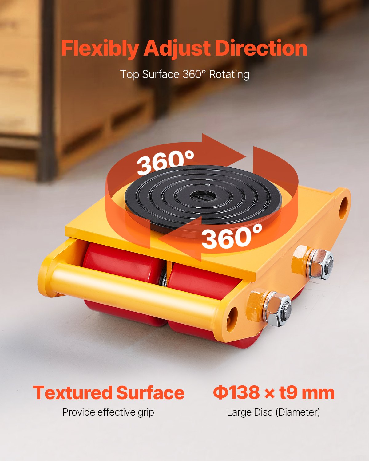 VEVOR Machine Skate 13228 lbs 6T Machinery Skate Dolly με λαβή περιστροφή 360°