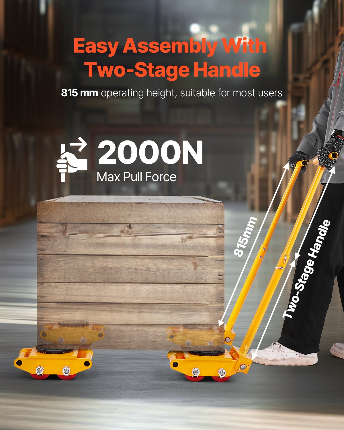 VEVOR Machine Skate 13228 lbs 6T Machinery Skate Dolly με λαβή περιστροφή 360°