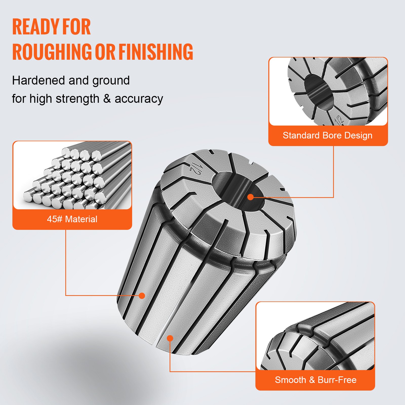 VEVOR 25 τεμ. ER32 Collet Set, 1/16''-13/16'', ER32 Spring Collet Chuck Set, 0,0006"/15 μm TIR Lathe Chuck Tool with 25 Labeled Storage Boxes, for CNC Graving Machine Press Milling Lathe Tool Drill VEVOR 25 τεμ. ER32 Collet Set, 1/16''-13/16'', ER32 Spring Collet Chuck Set, 0,0006"/15 μm TIR Lathe Chuck Tool with 25 Labeled Storage Boxes, for CNC Graving Machine Press Milling Lathe Tool Drill