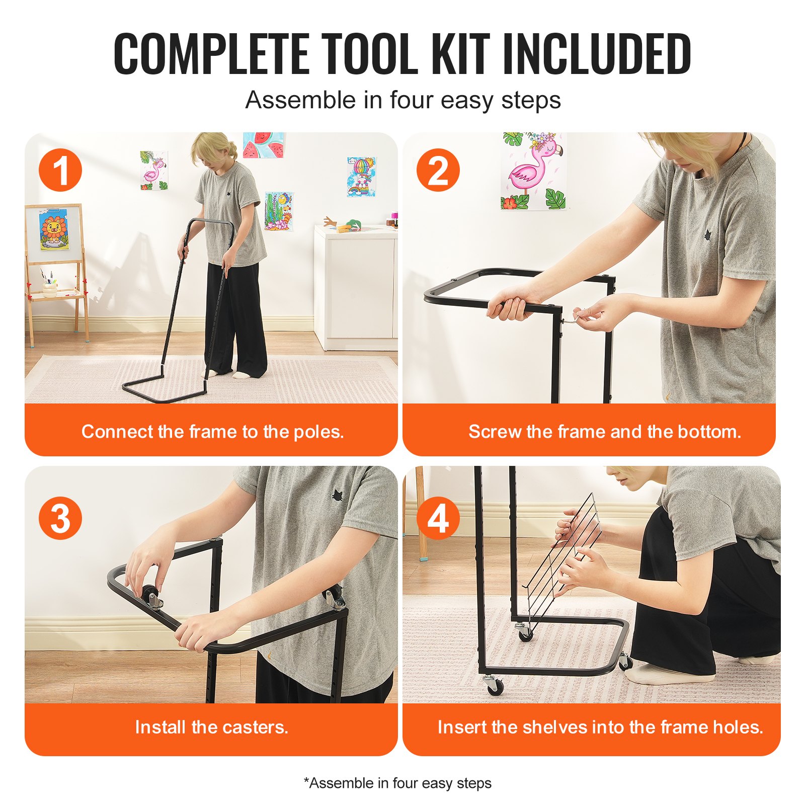 VEVOR Art Drying Rack 25 Removable Shelves Paint Drying Rack with Wheels Black VEVOR Art Drying Rack 25 Removable Shelves Paint Drying Rack with Wheels Black