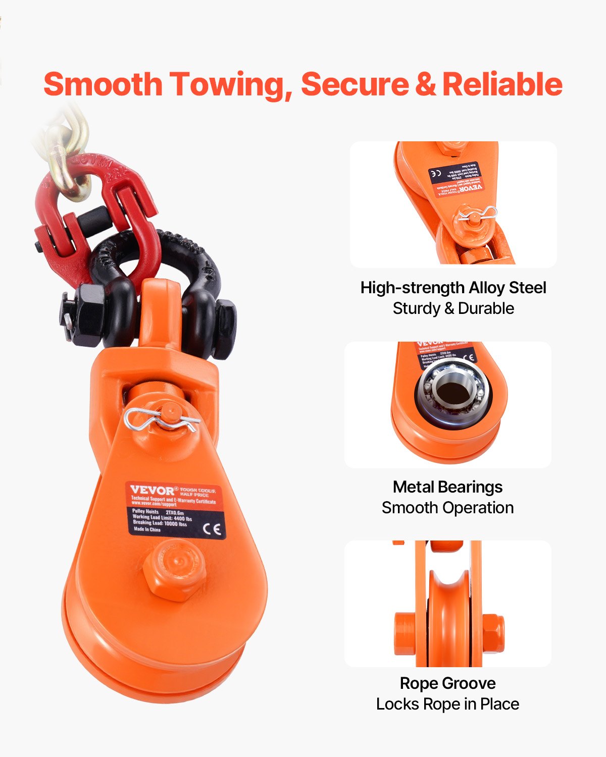 VEVOR 2 Ton Snatch Block Chain Flatbed Tow Truck Rollback Carrier Carrier Cable VEVOR 2 Ton Snatch Block Chain Flatbed Tow Truck Rollback Carrier Carrier Cable