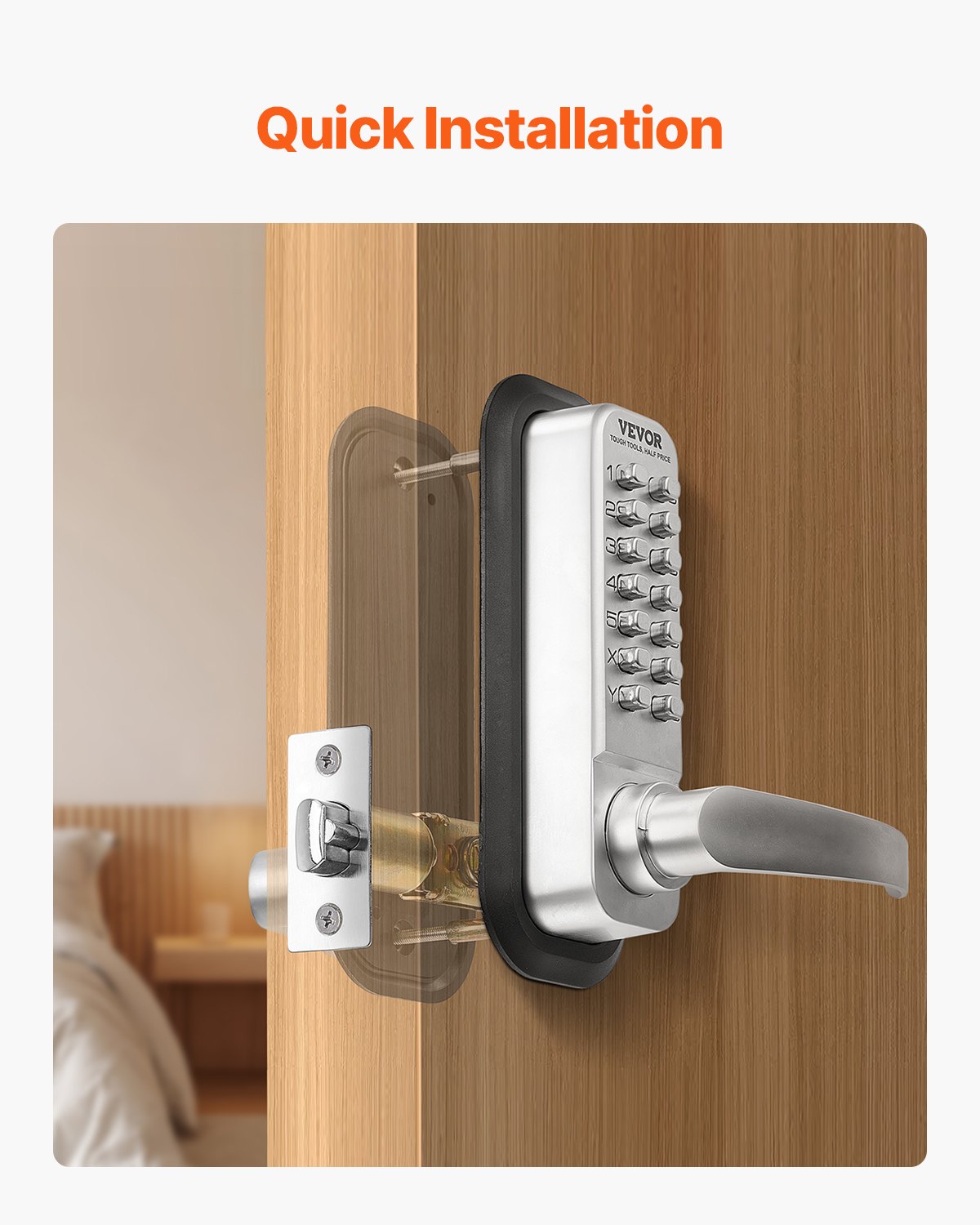 VEVOR Μηχανική κλειδαριά εισόδου χωρίς κλειδί 14 κλειδαριά μηχανική κλειδαριά πόρτας για το σπίτι VEVOR Μηχανική κλειδαριά εισόδου χωρίς κλειδί 14 κλειδαριά μηχανική κλειδαριά πόρτας για το σπίτι