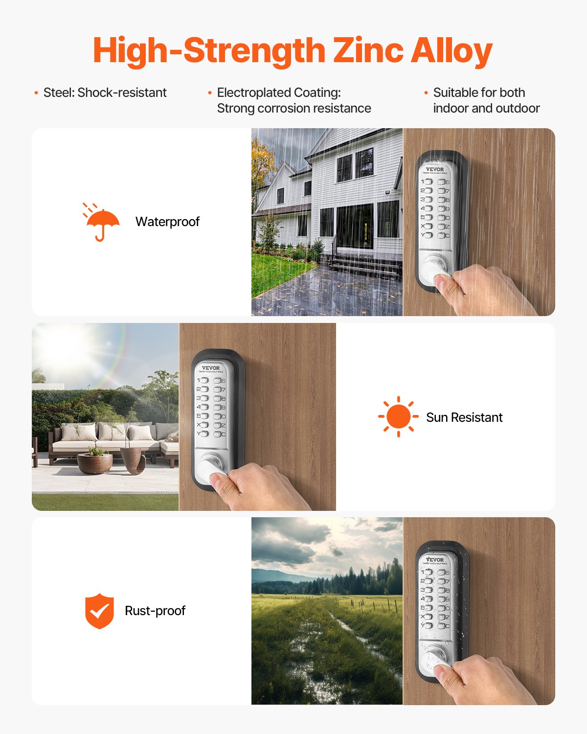 VEVOR Μηχανική κλειδαριά εισόδου χωρίς κλειδί 14 κλειδαριά μηχανική κλειδαριά πόρτας για το σπίτι VEVOR Μηχανική κλειδαριά εισόδου χωρίς κλειδί 14 κλειδαριά μηχανική κλειδαριά πόρτας για το σπίτι