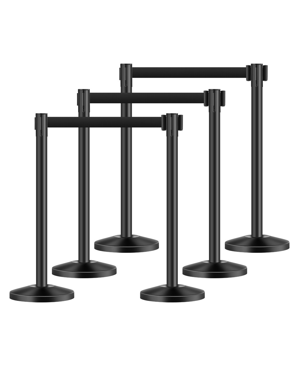 VEVOR 6 τμχ Stanchion Post με 4 ανασυρόμενες ζώνες & κούφια βάση έγχυσης άμμου VEVOR 6 τμχ Stanchion Post με 4 ανασυρόμενες ζώνες & κούφια βάση έγχυσης άμμου