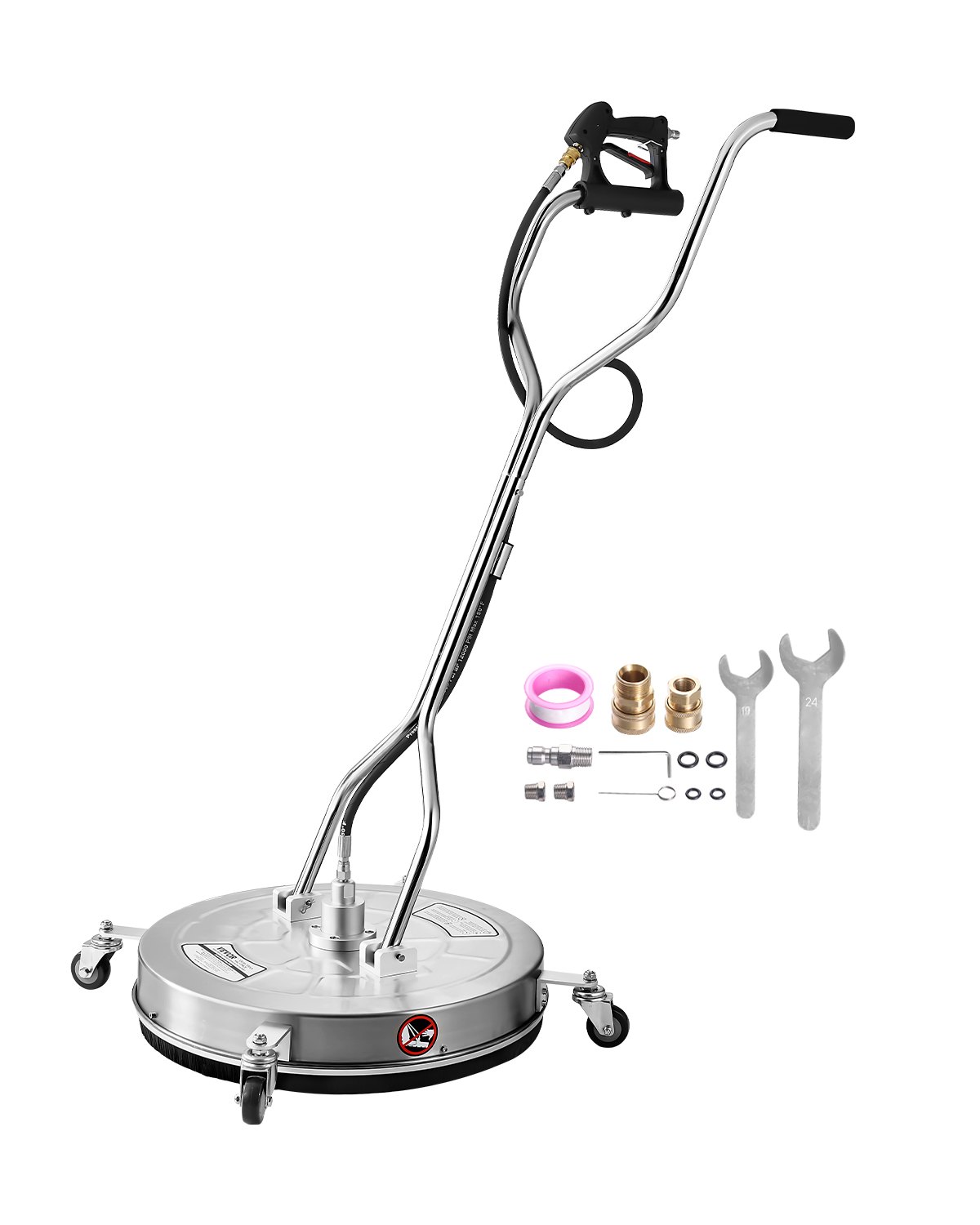 VEVOR 24" Καθαριστικό Επιφάνειας Πλύσης Πίεσης 4 Τροχών Διπλή Λαβή 4000 Max PSI VEVOR 24" Καθαριστικό Επιφάνειας Πλύσης Πίεσης 4 Τροχών Διπλή Λαβή 4000 Max PSI
