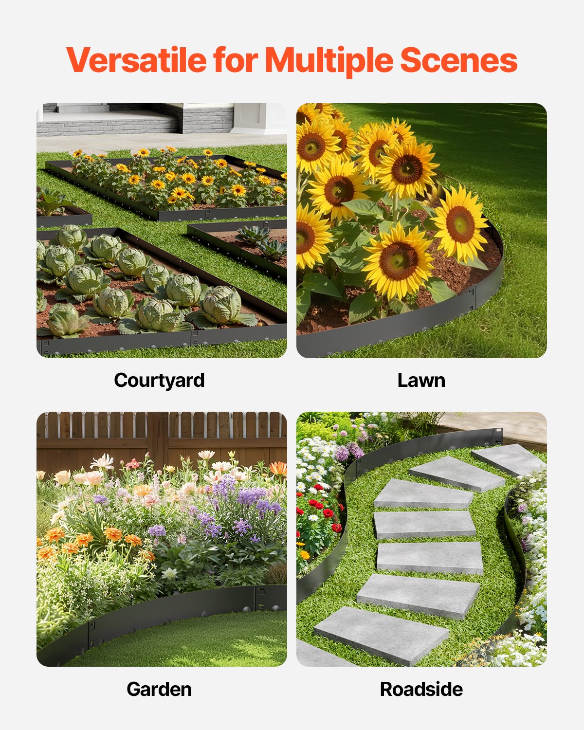 VEVOR Steel Landscape Edging 5 Packs 39 x 3 in Resistant στη σκουριά Pathway Divider VEVOR Steel Landscape Edging 5 Packs 39 x 3 in Resistant στη σκουριά Pathway Divider