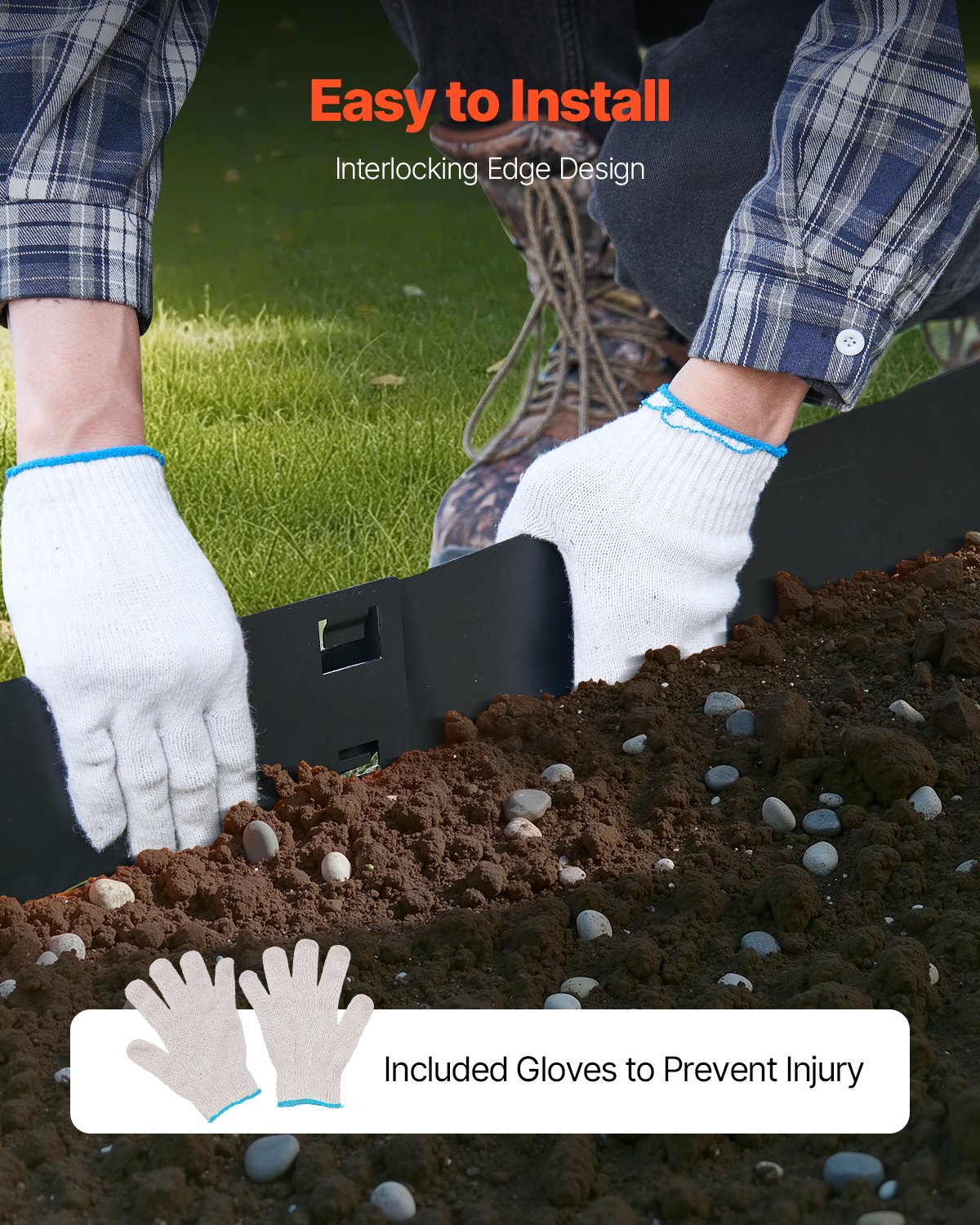 VEVOR Steel Landscape Edging 5 Packs 39 x 4in Ανθεκτικό στη σκουριά για Yard Black VEVOR Steel Landscape Edging 5 Packs 39 x 4in Ανθεκτικό στη σκουριά για Yard Black