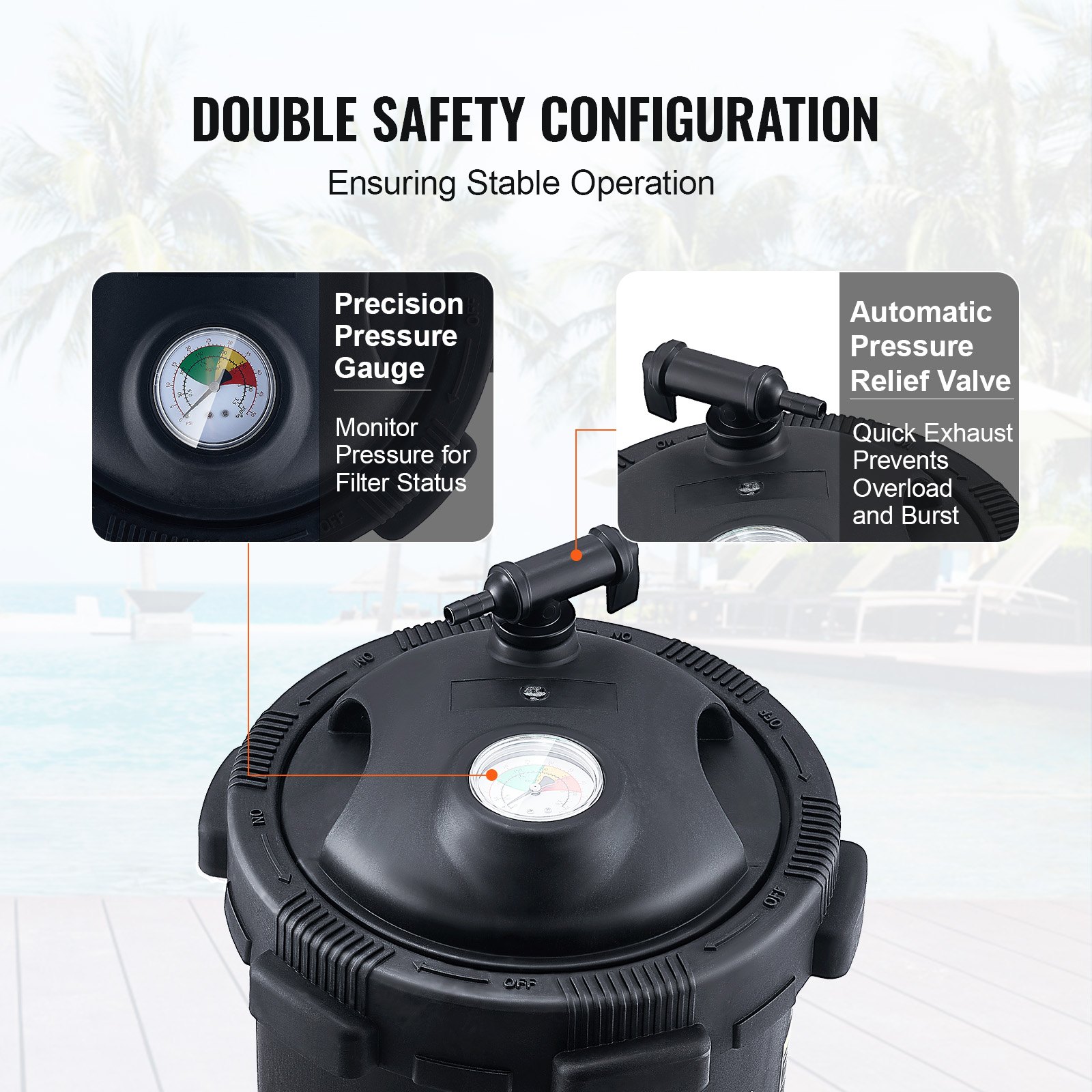 VEVOR Pool Cartridge Filter In/Above Ground Swimming Pool Filtration 4,6 τ.μ.