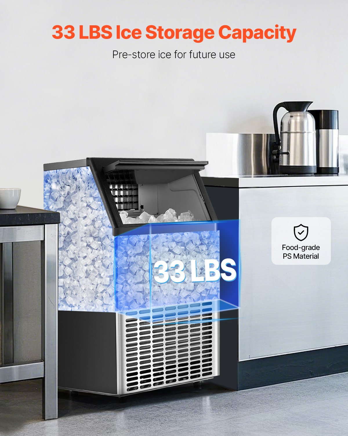 VEVOR Commercial Ice Maker Ανεξάρτητη Μηχανή Ντουλάπας 150lbs/24H 45 Ice Cubes VEVOR Commercial Ice Maker Ανεξάρτητη Μηχανή Ντουλάπας 150lbs/24H 45 Ice Cubes