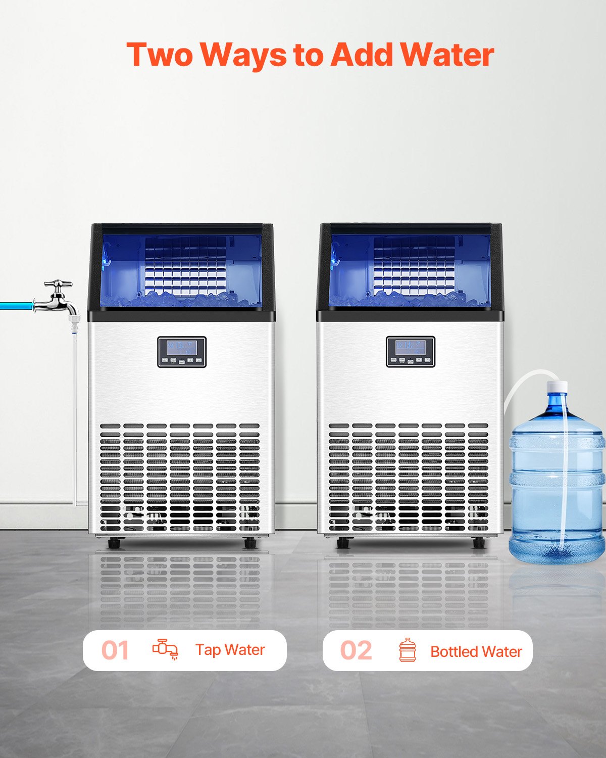 VEVOR Commercial Ice Maker Ανεξάρτητη Μηχανή Ντουλάπας 150lbs/24H 45 Ice Cubes VEVOR Commercial Ice Maker Ανεξάρτητη Μηχανή Ντουλάπας 150lbs/24H 45 Ice Cubes