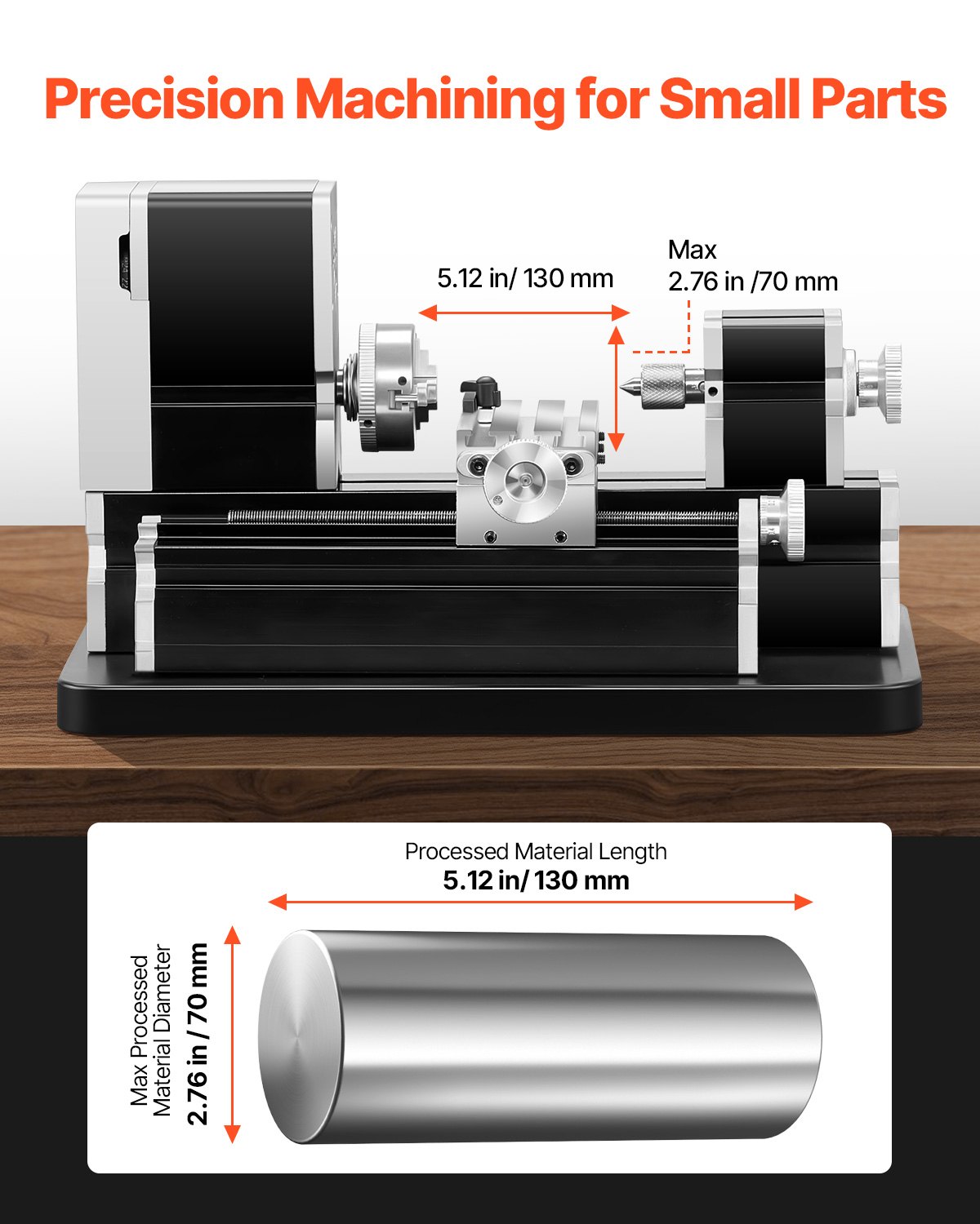 VEVOR Μίνι Τόρνος Μετάλλου 2,76 x 5,12 ίντσες Τόρνος Μετάλλου Ισχυρός 20.000 Σ.Α.Λ. 36W VEVOR Μίνι Τόρνος Μετάλλου 2,76 x 5,12 ίντσες Τόρνος Μετάλλου Ισχυρός 20.000 Σ.Α.Λ. 36W
