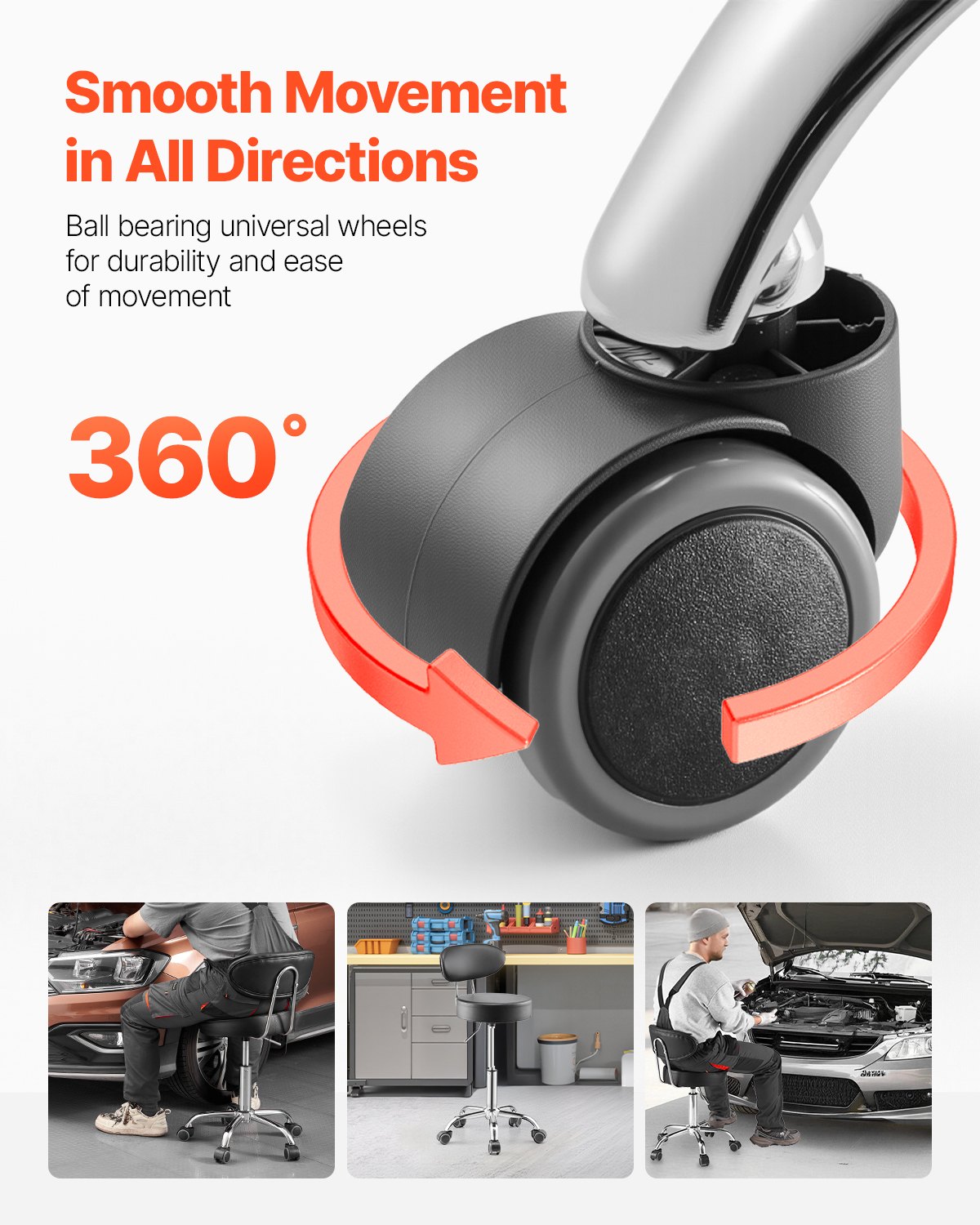 VEVOR Σκαμπό καταστήματος Ρυθμιζόμενο γκαράζ κάθισμα 300 λίβρες φορτίο με πλάτη και ρόδες VEVOR Σκαμπό καταστήματος Ρυθμιζόμενο γκαράζ κάθισμα 300 λίβρες φορτίο με πλάτη και ρόδες