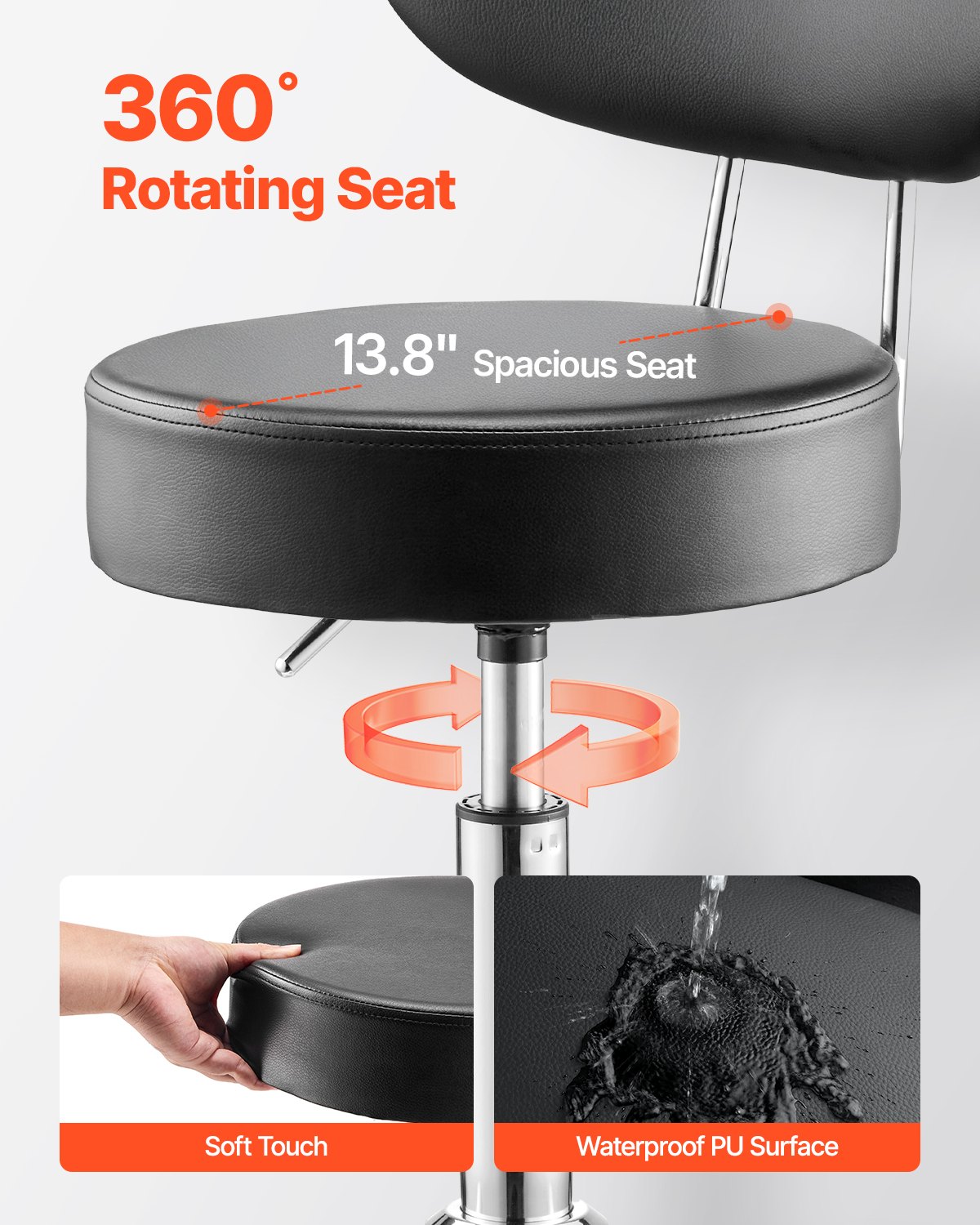 VEVOR Σκαμπό καταστήματος Ρυθμιζόμενο γκαράζ κάθισμα 300 λίβρες φορτίο με πλάτη και ρόδες VEVOR Σκαμπό καταστήματος Ρυθμιζόμενο γκαράζ κάθισμα 300 λίβρες φορτίο με πλάτη και ρόδες