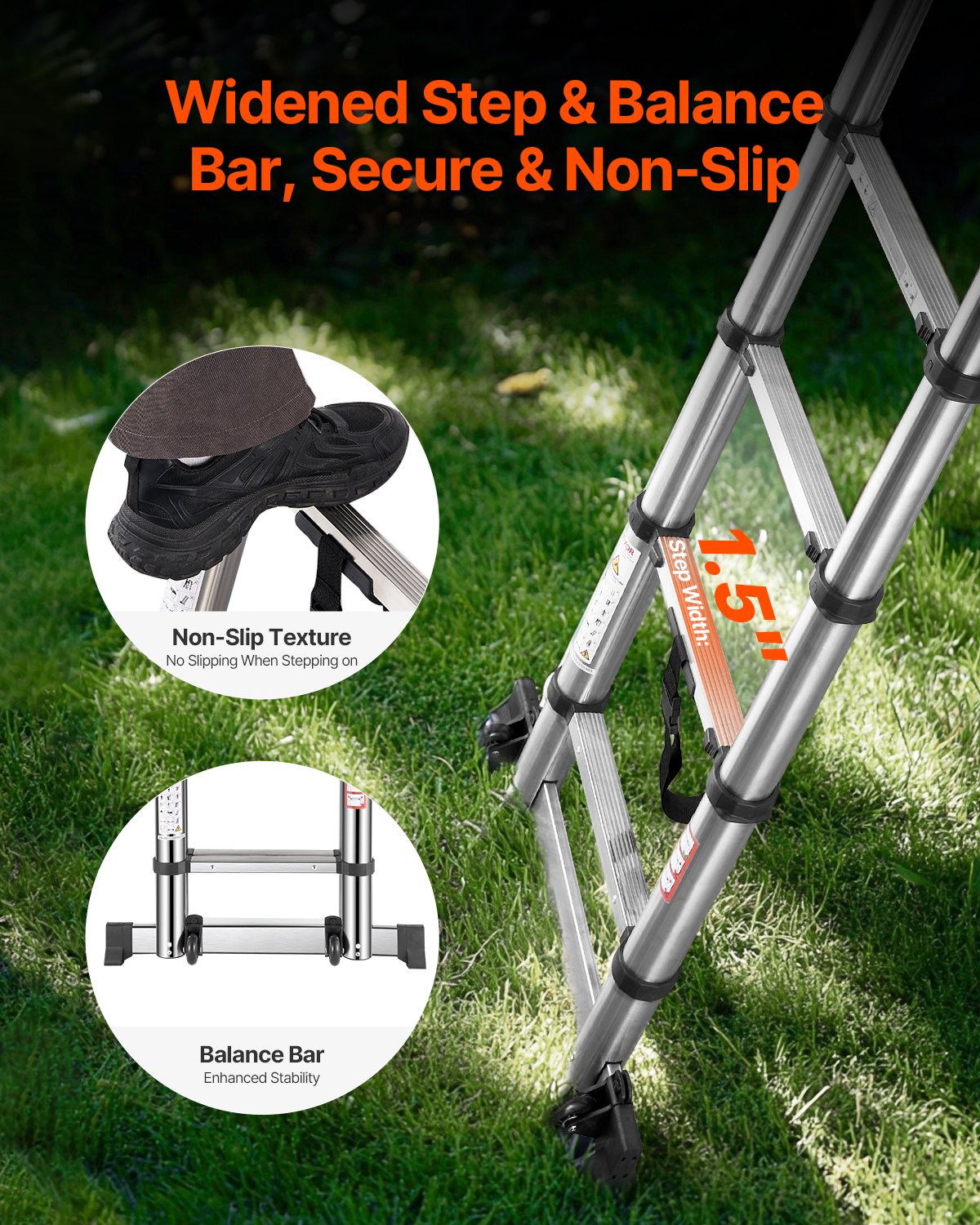 VEVOR Telescoping Ladder A-Frame Inox 16,5 ft Extension Ladders VEVOR Telescoping Ladder A-Frame Inox 16,5 ft Extension Ladders