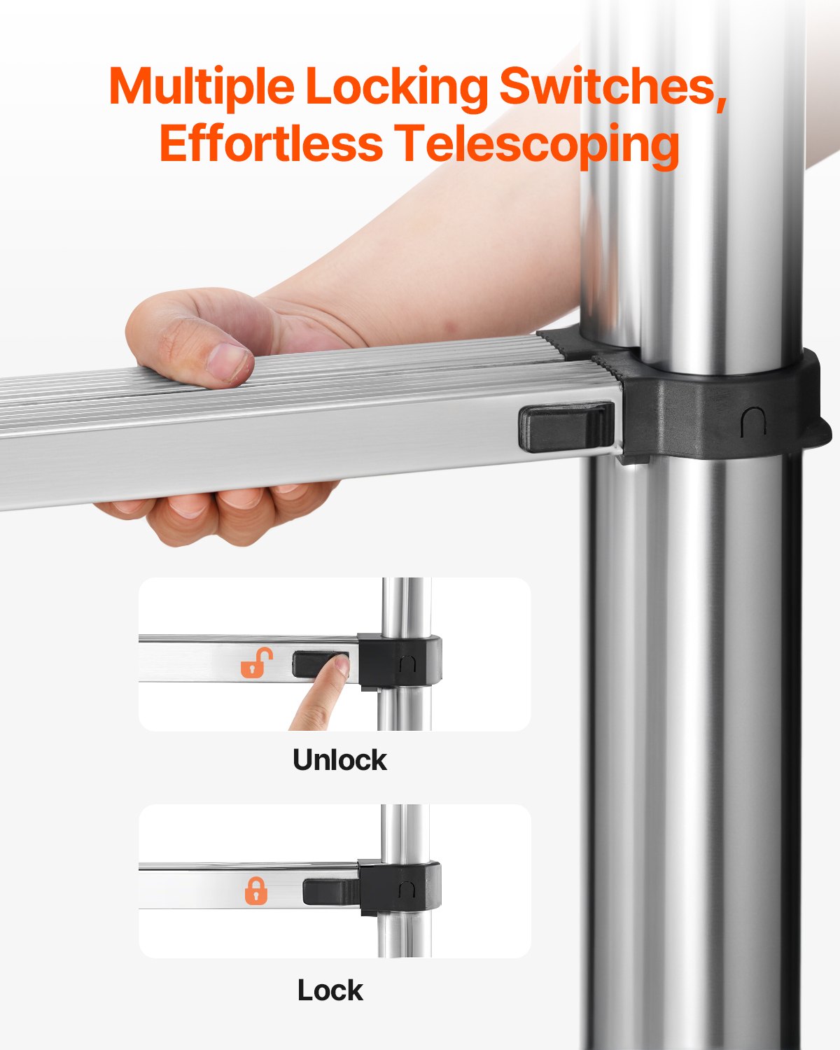 VEVOR Telescoping Ladder A-Frame Inox 16,5 ft Extension Ladders VEVOR Telescoping Ladder A-Frame Inox 16,5 ft Extension Ladders